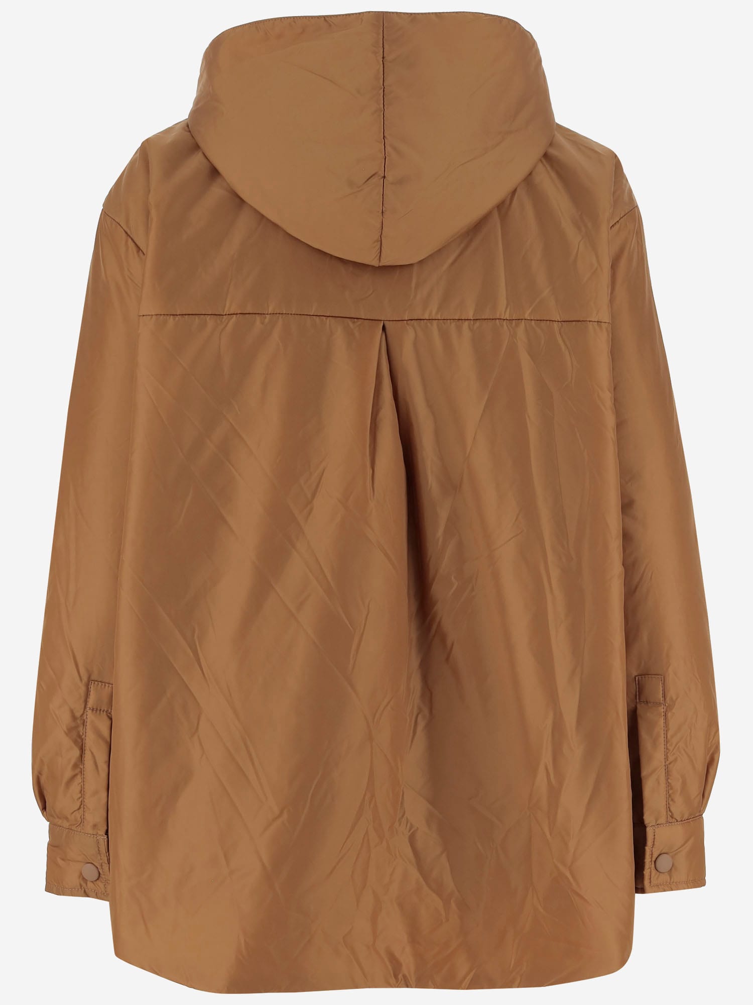 Aspesi Hooded Button-fastening Jacket In Brown