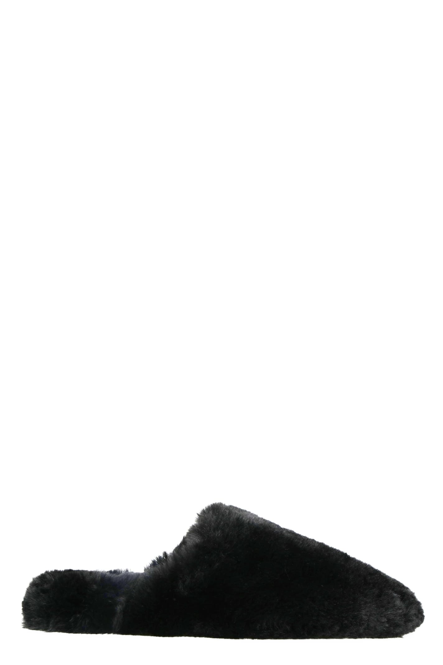 Shop Balenciaga Slip-on Teddy Slippers In Black