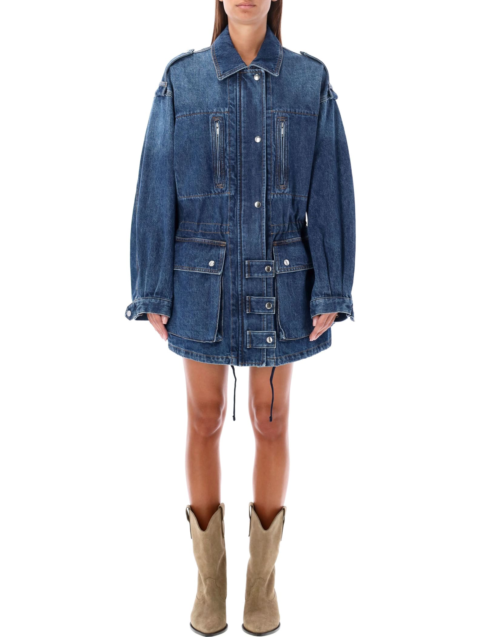 Shop Marant Etoile Joanna Denim Jacket In Blue