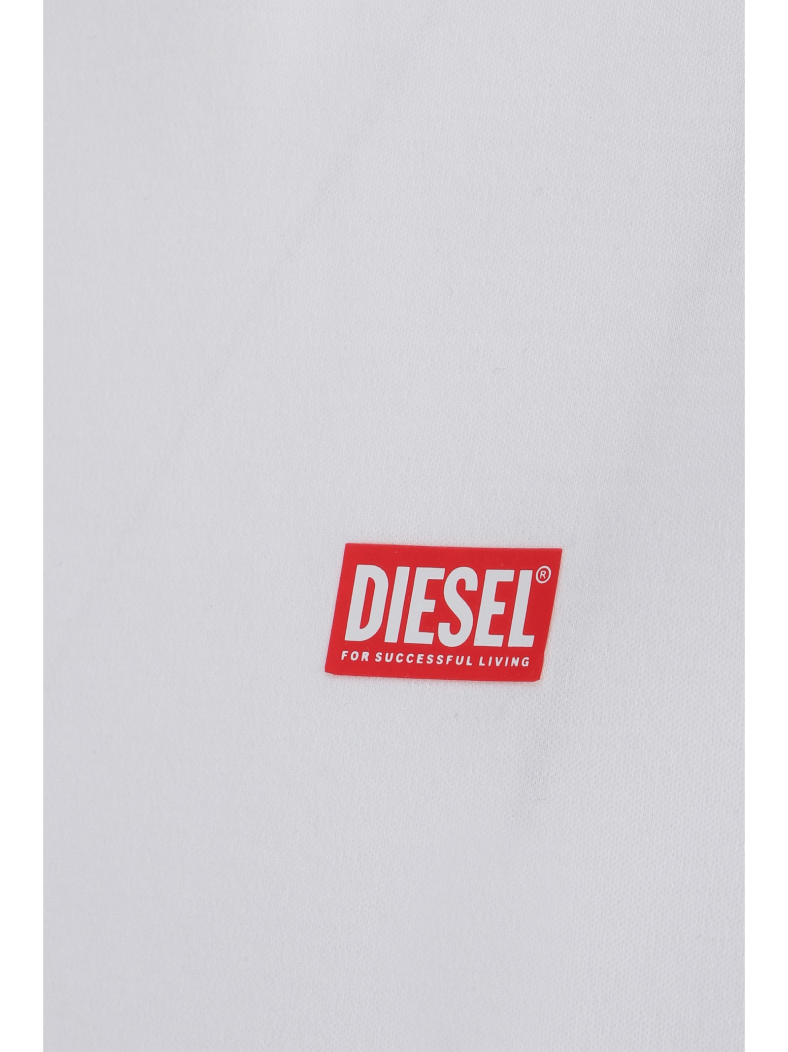 Diesel Solid Color T-diegor-d Crew-neck T-shirt With Oval D Patch In 100 - White