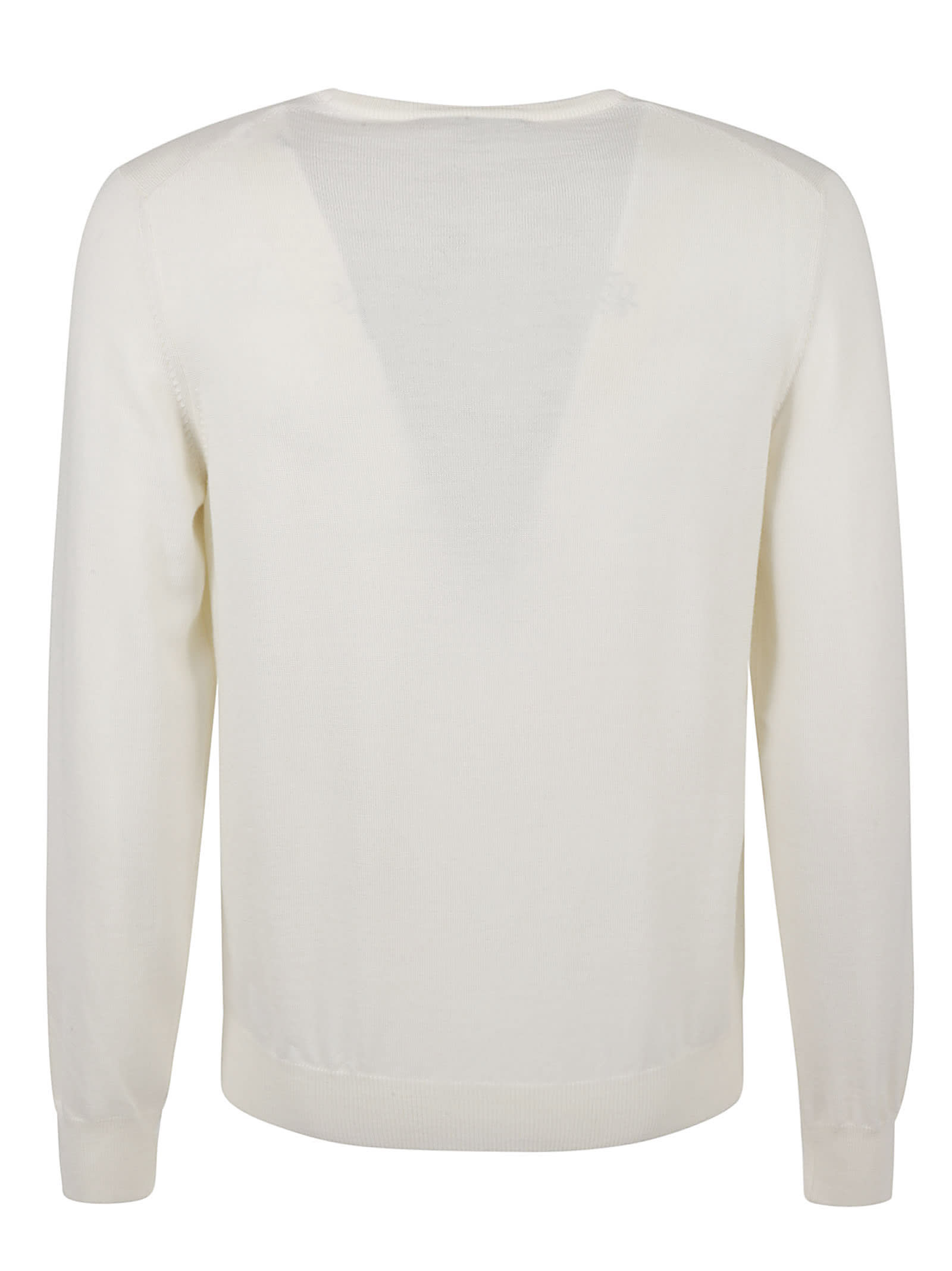 Shop Tagliatore Round Neck Jumper In Cream