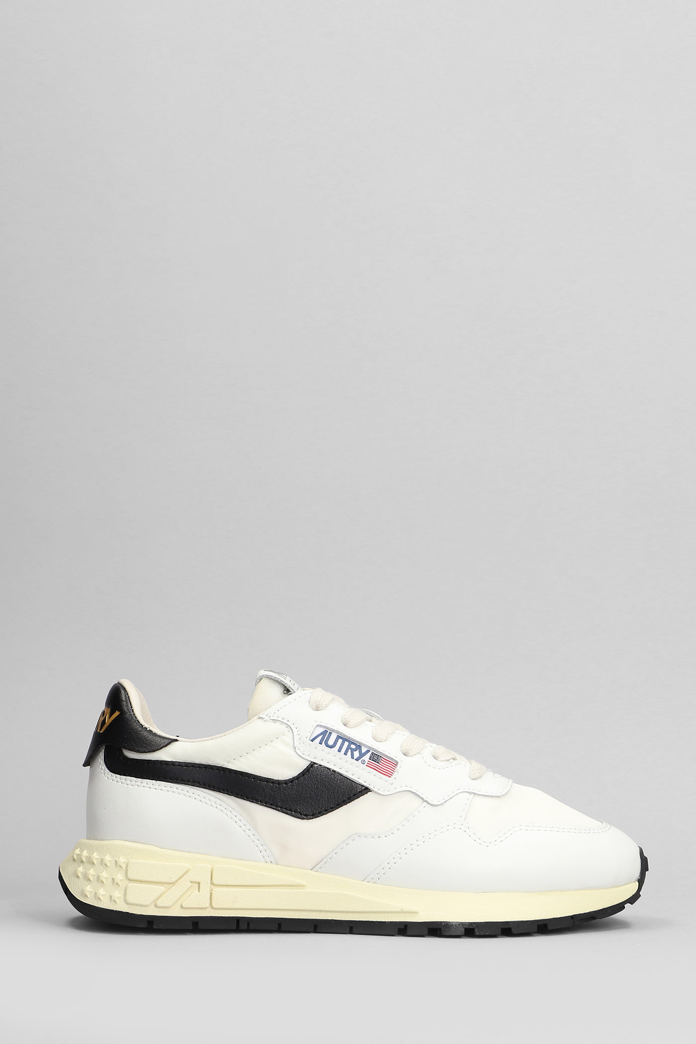 Reelwind Low Sneakers In White Leather And Fabric