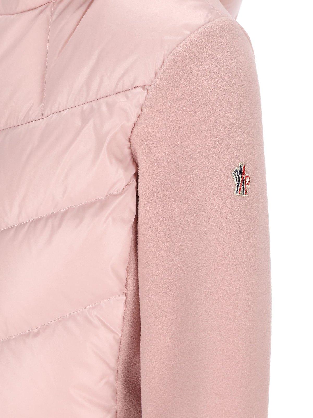 Shop Moncler Padded Front Zip Jacket In Pink