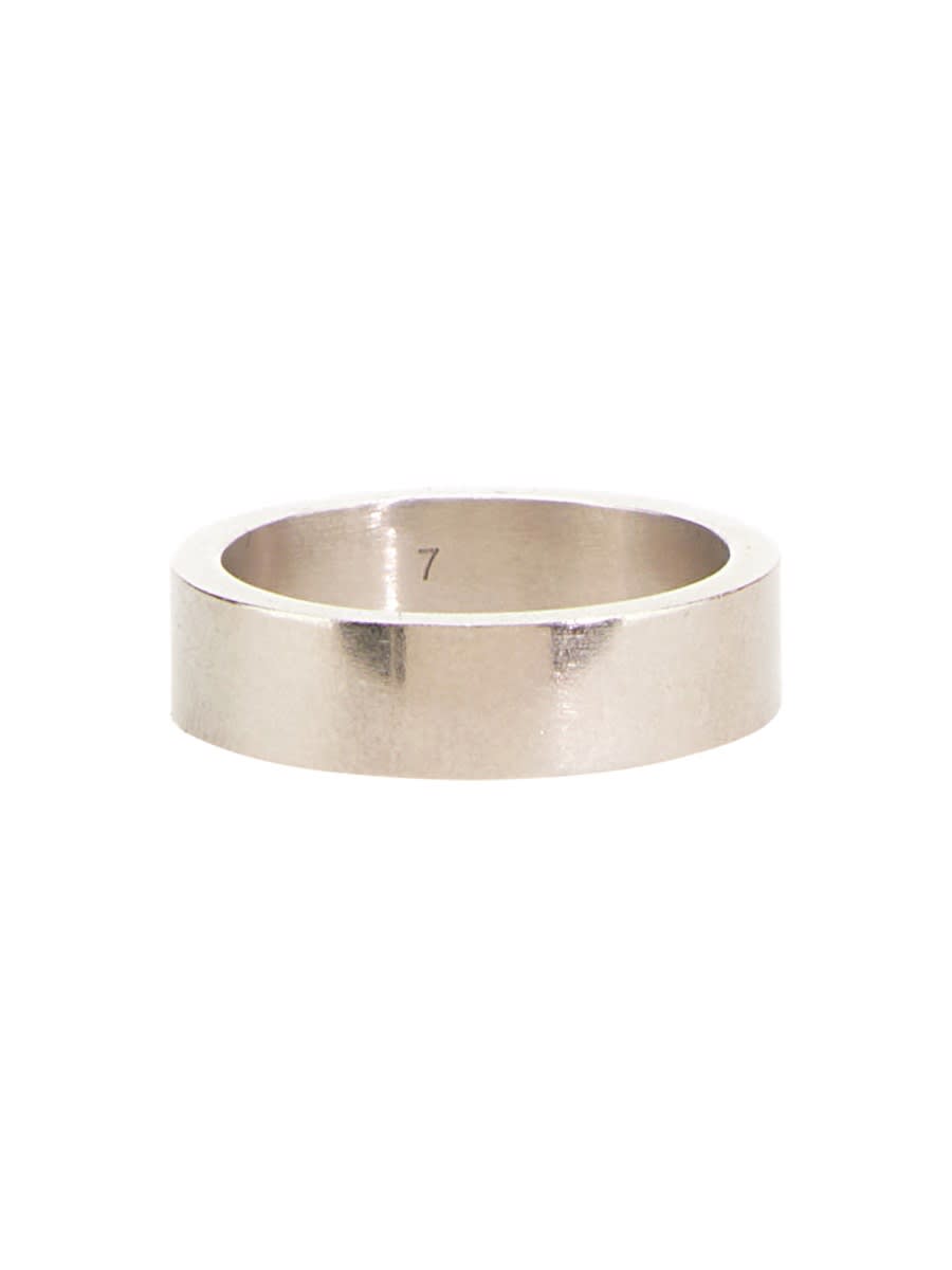 Shop Maison Margiela Logo Ring In Silver