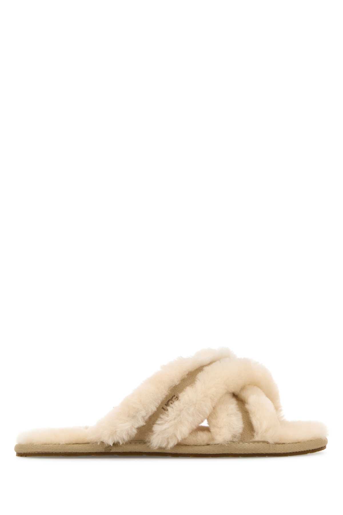 Ivory Shearling Scuffita Slippers