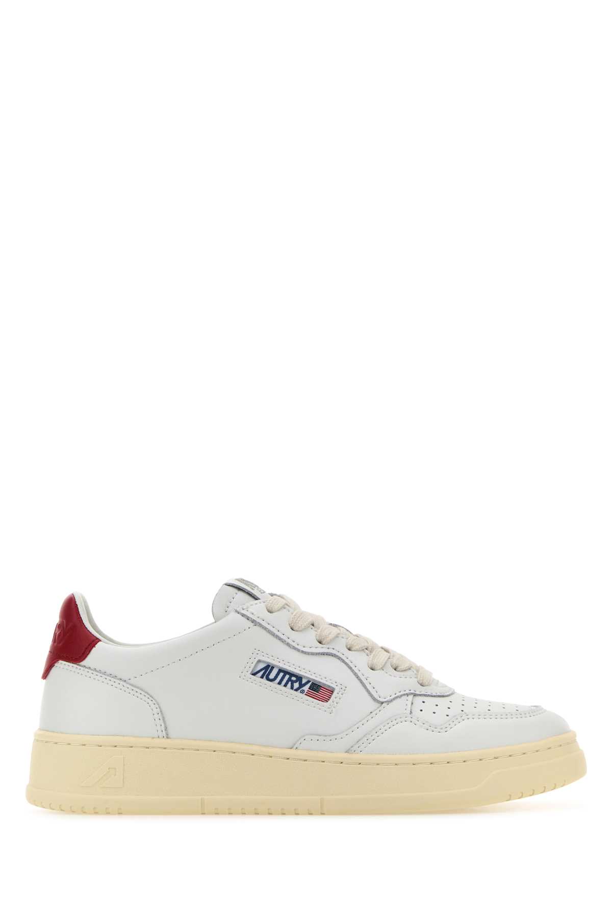 Shop Autry White Leather Medalist Sneakers In Ll21