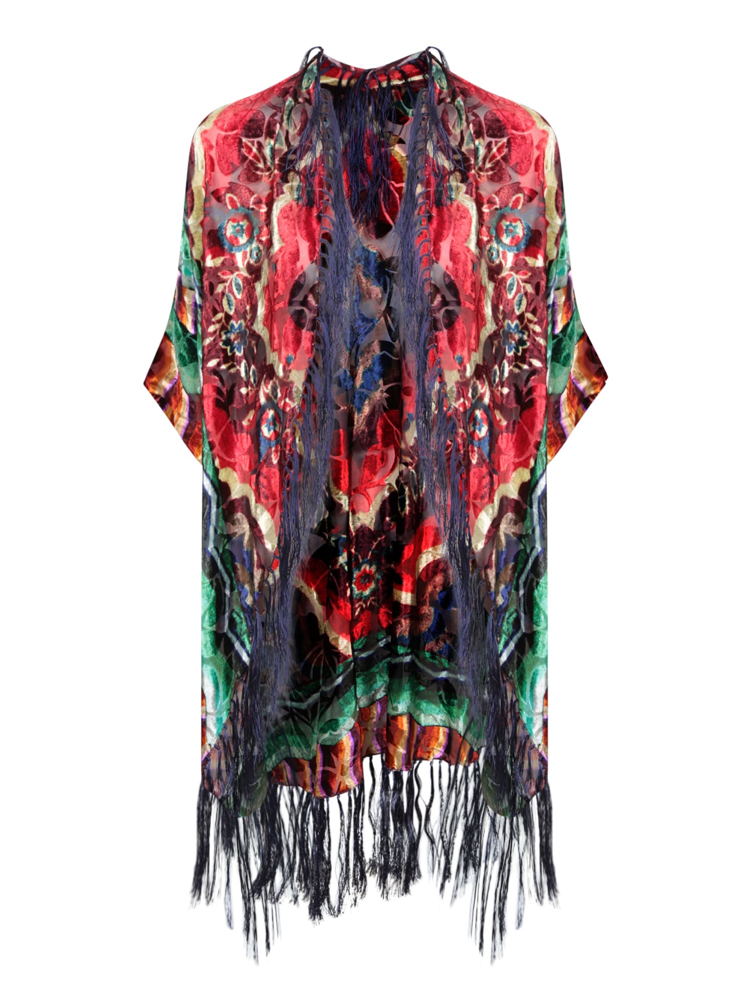 Shop Pierre-louis Mascia Devore Multicolor Cape