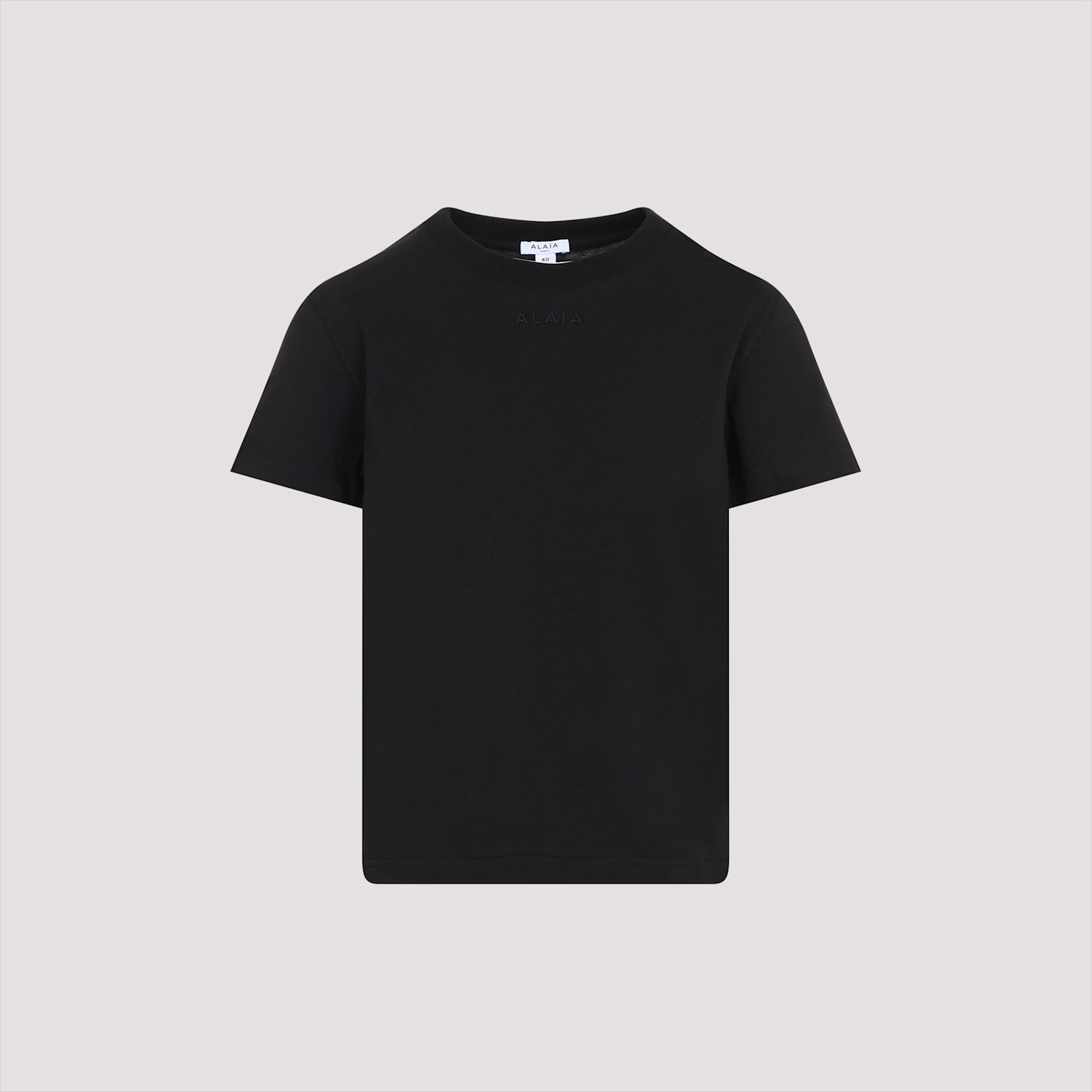 Alaïa Black Cotton T-shirt With Logo In Noir Alaia