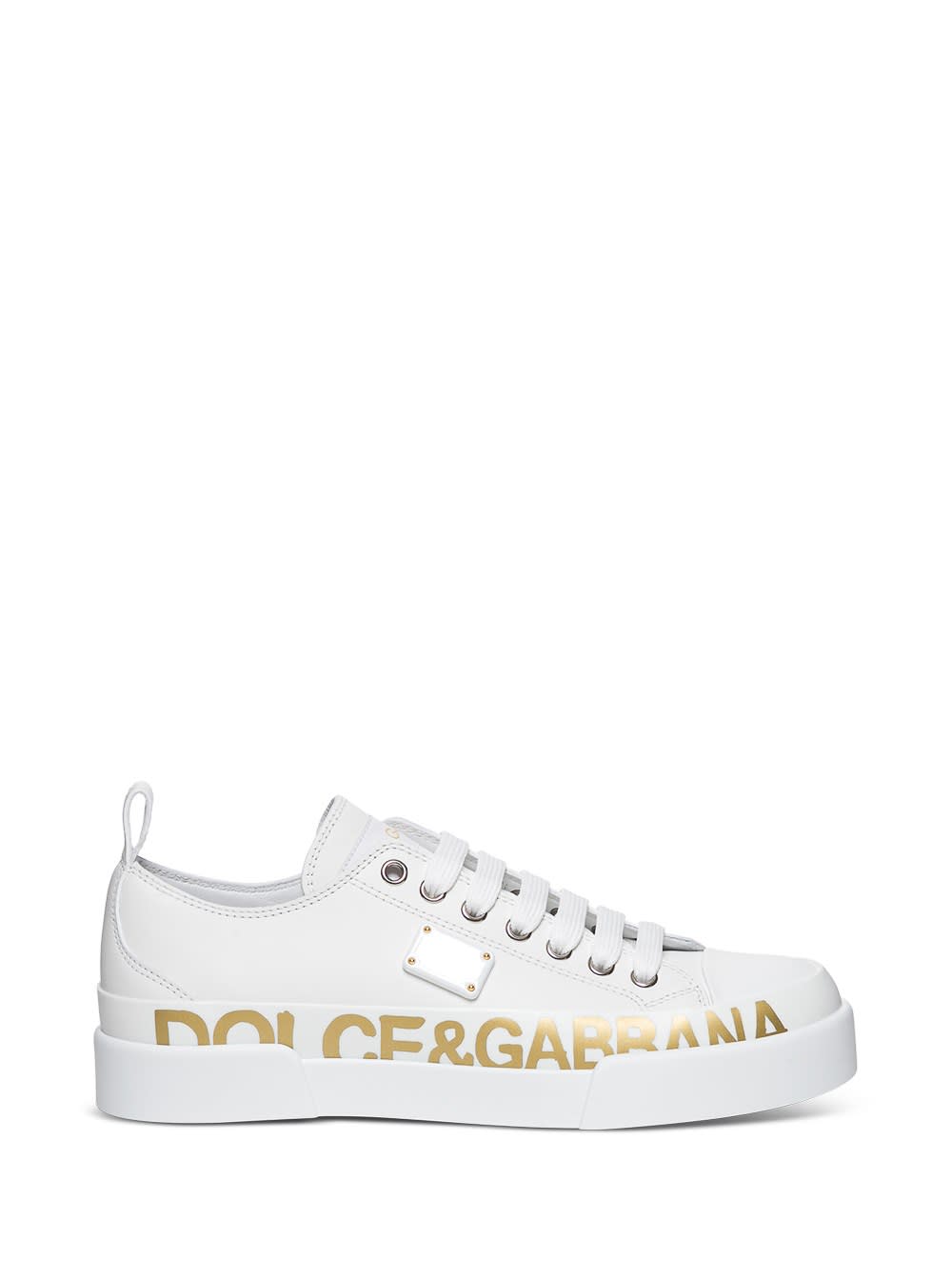 Dolce & Gabbana Portofino Light Leather Sneakers With Logo
