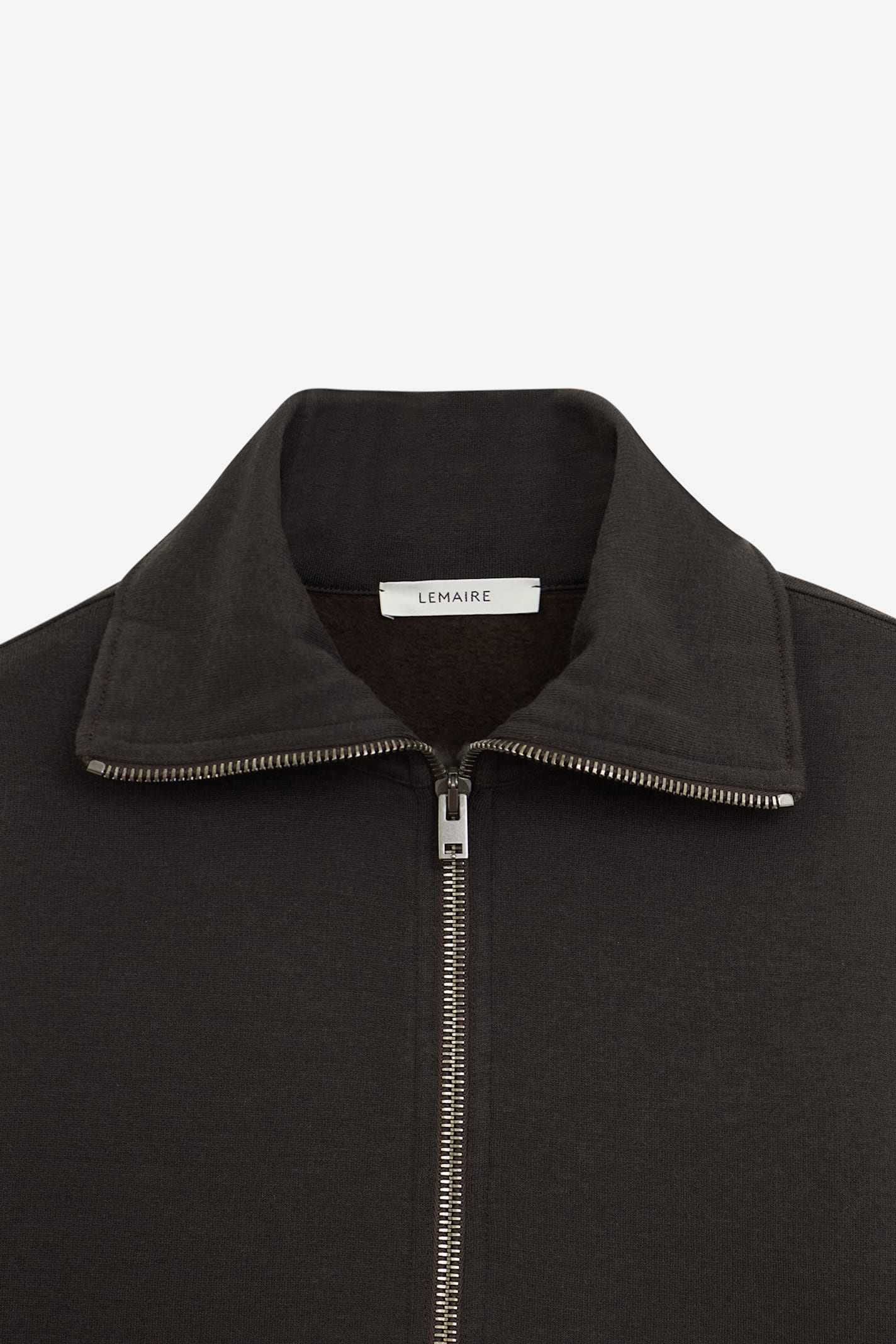 Lemaire Wool And Cotton-blend Zip-up Sweater In Black