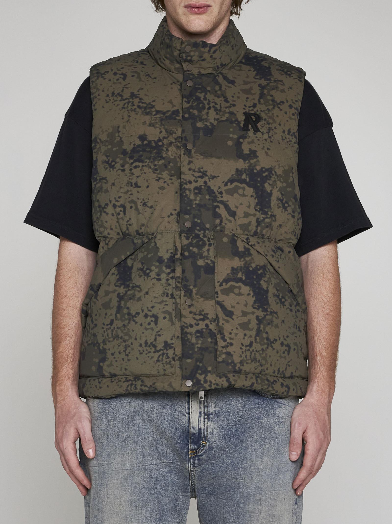 Shop Represent Camouflage Print Nylon Puffer Vest In Multicolour