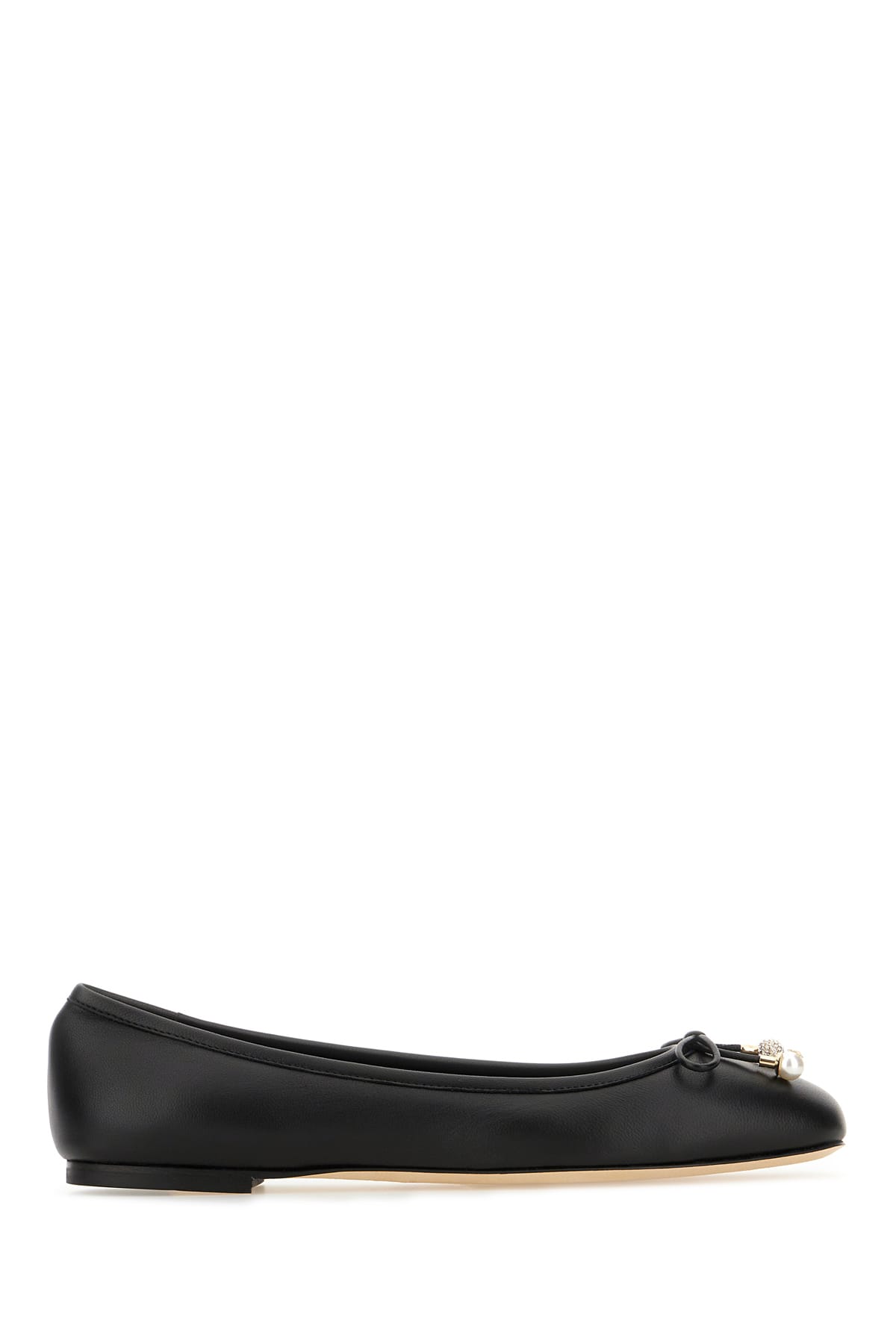 Jimmy Choo Black Nappa Leather Ballerinas