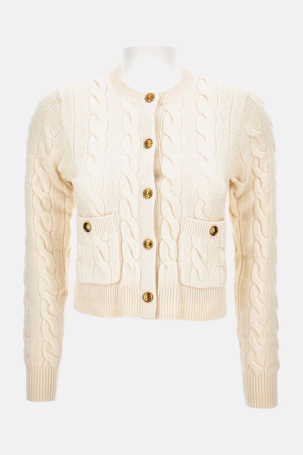 Polo Ralph Lauren Cardigan Cable Gold Btn In Neutral