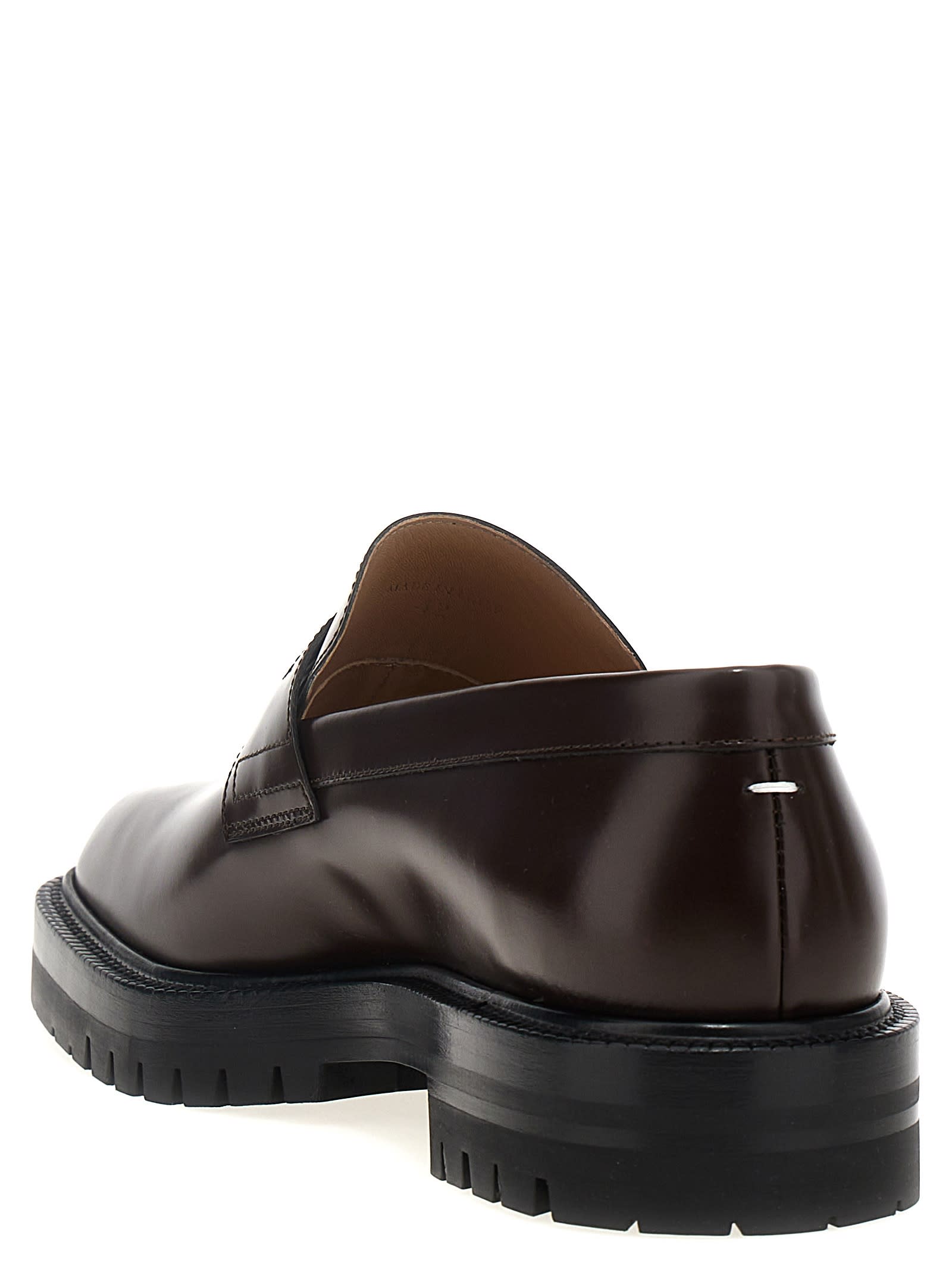 Shop Maison Margiela Tabi Loafers In Brown