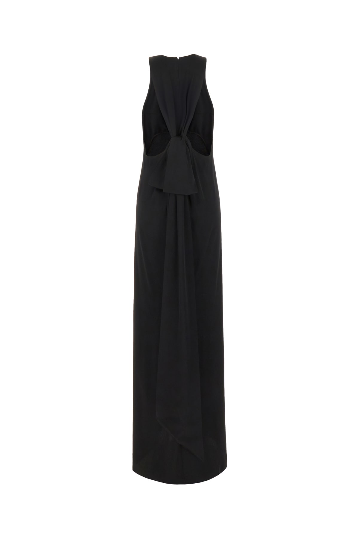 Shop Saint Laurent Black Acetate Blend Long Dress In Nero