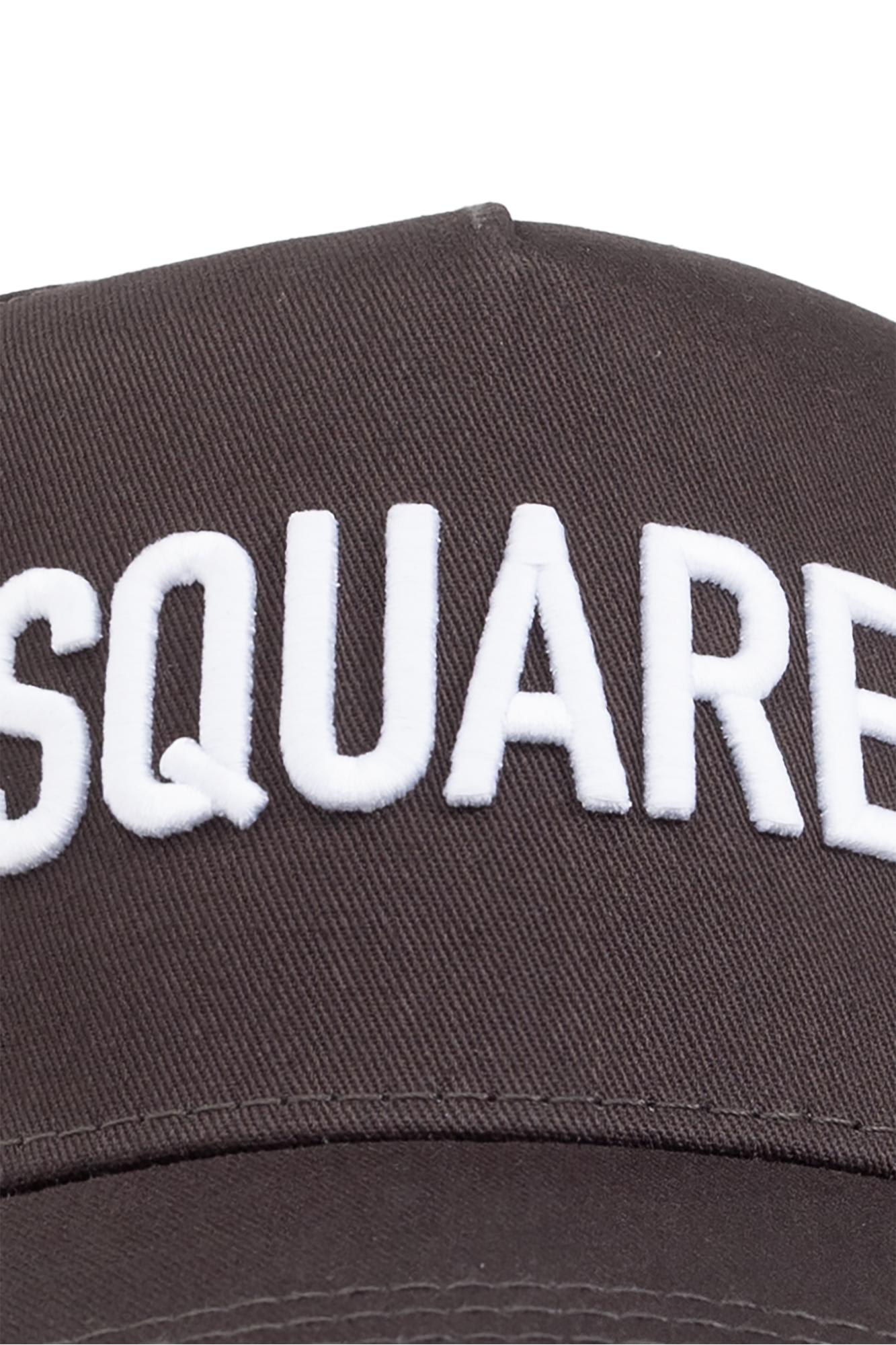 Dsquared2 Distressed Black Cotton Baseball Cap With Logo Embroidery In Black