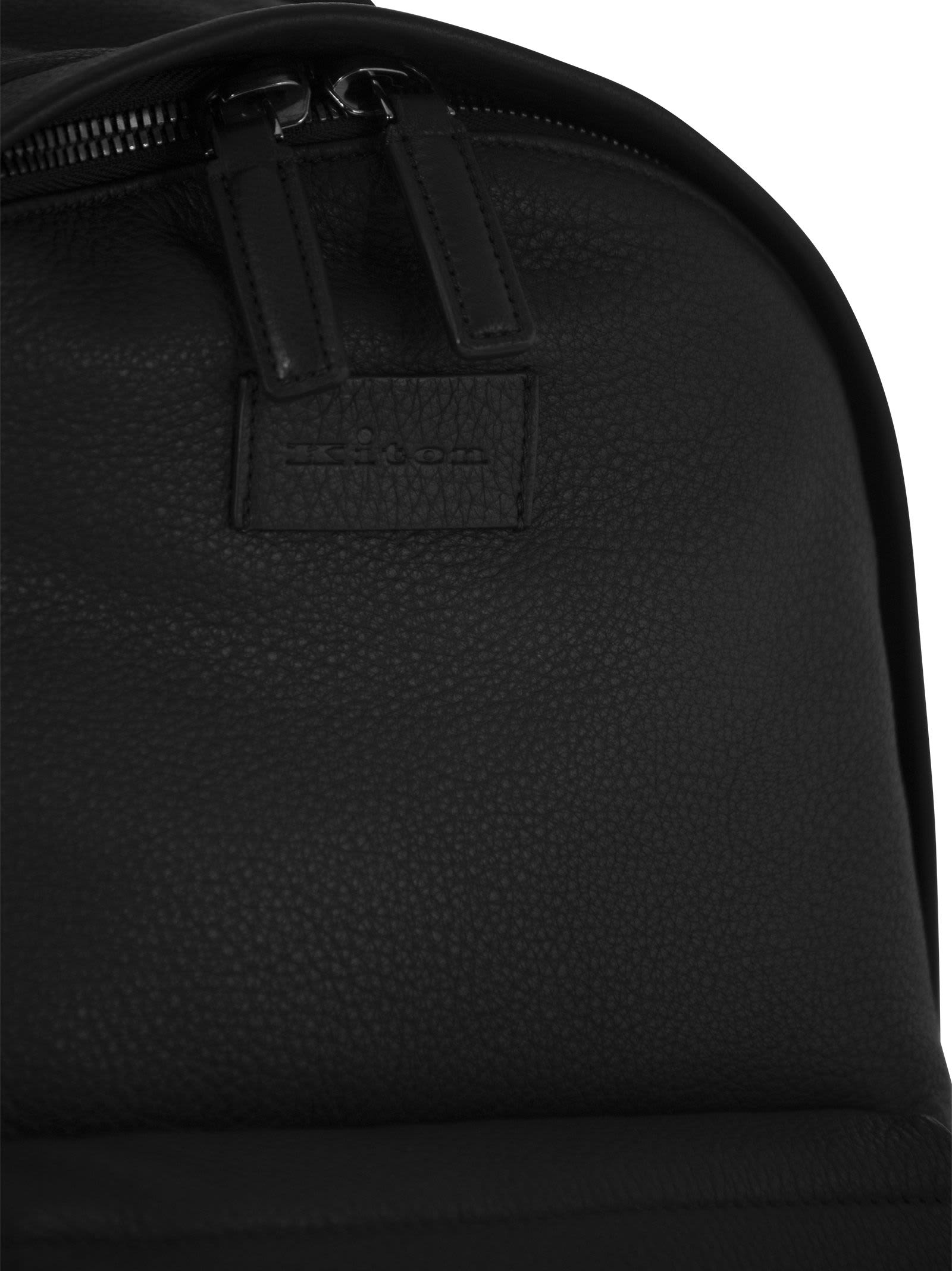 Kiton Men's Deerskin Backpack In Black