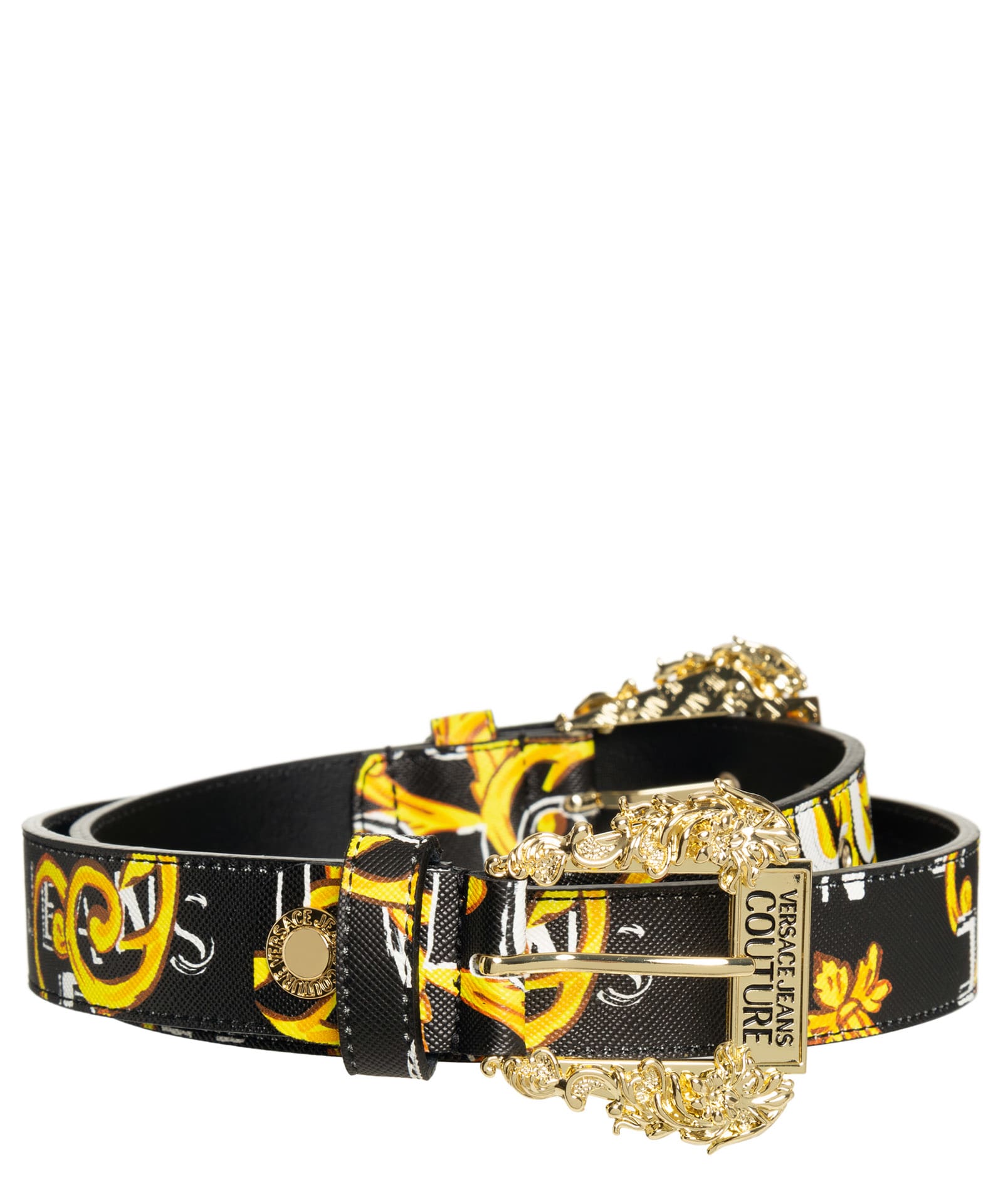 VERSACE JEANS COUTURE LOGO COUTURE LEATHER BELT