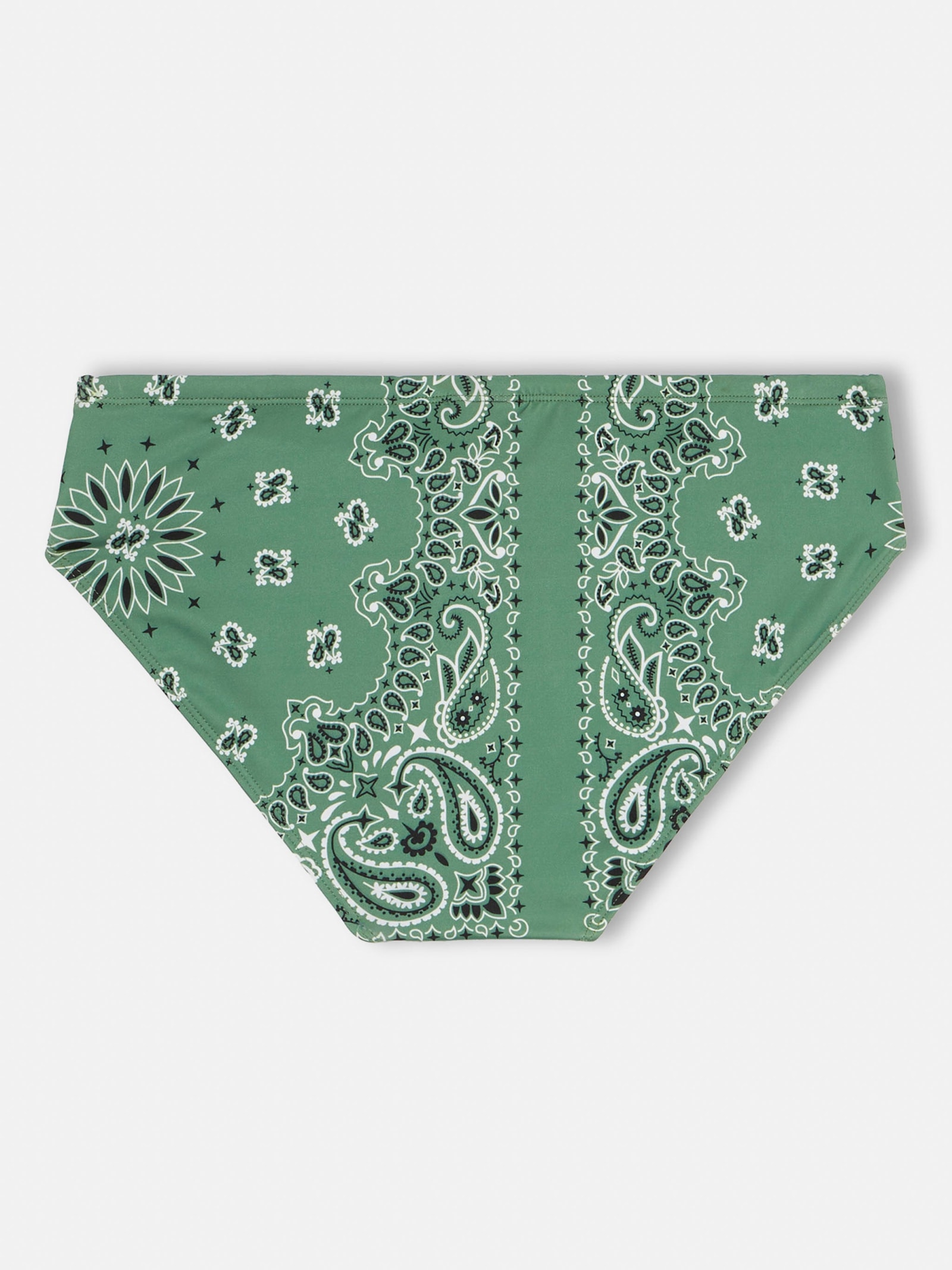 Shop Mc2 Saint Barth Man Bandanna Swim Briefs Cayo In Green