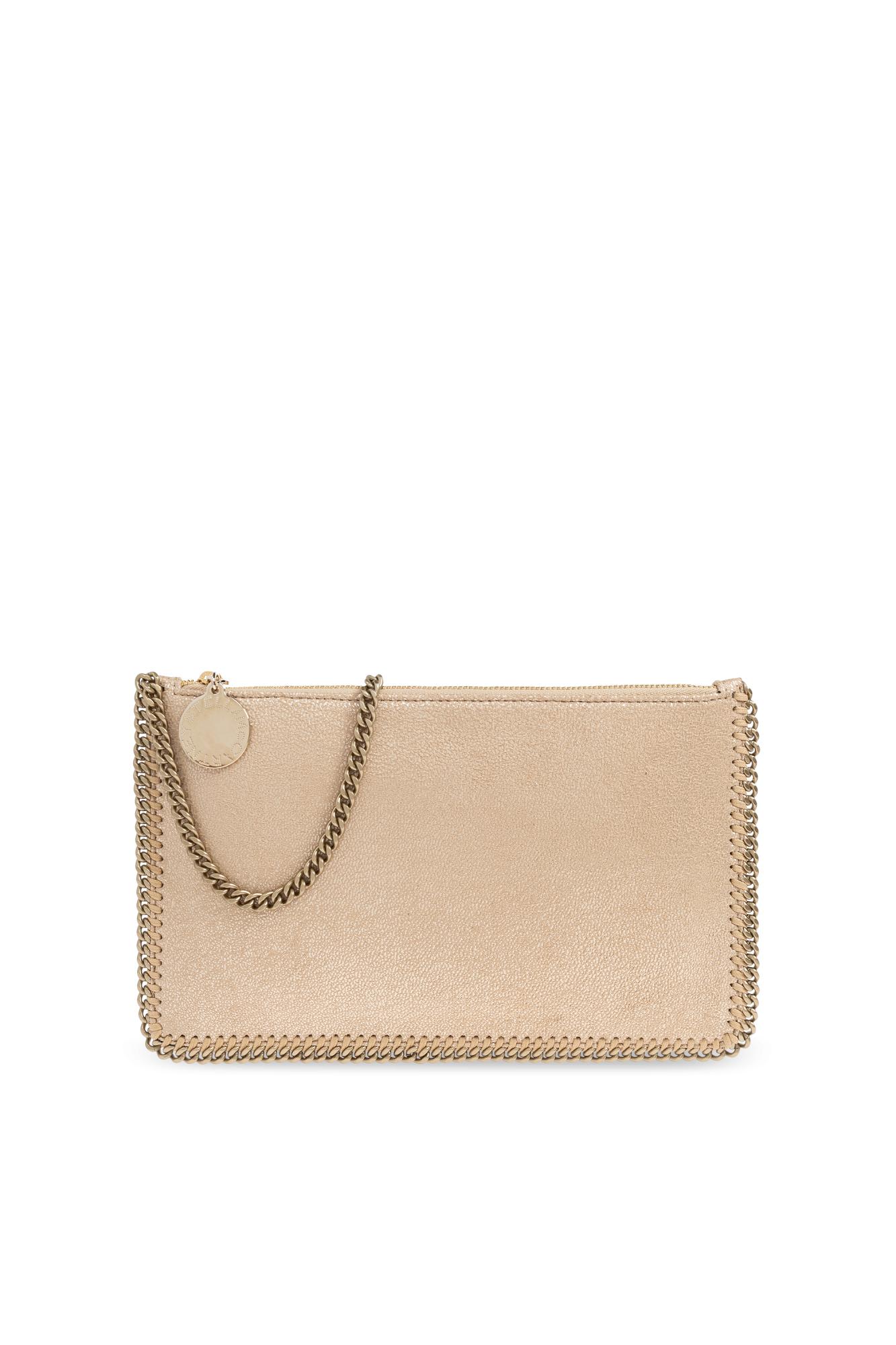 Stella Mccartney Beige Falabella Pochette Shoulder Bag In Gold