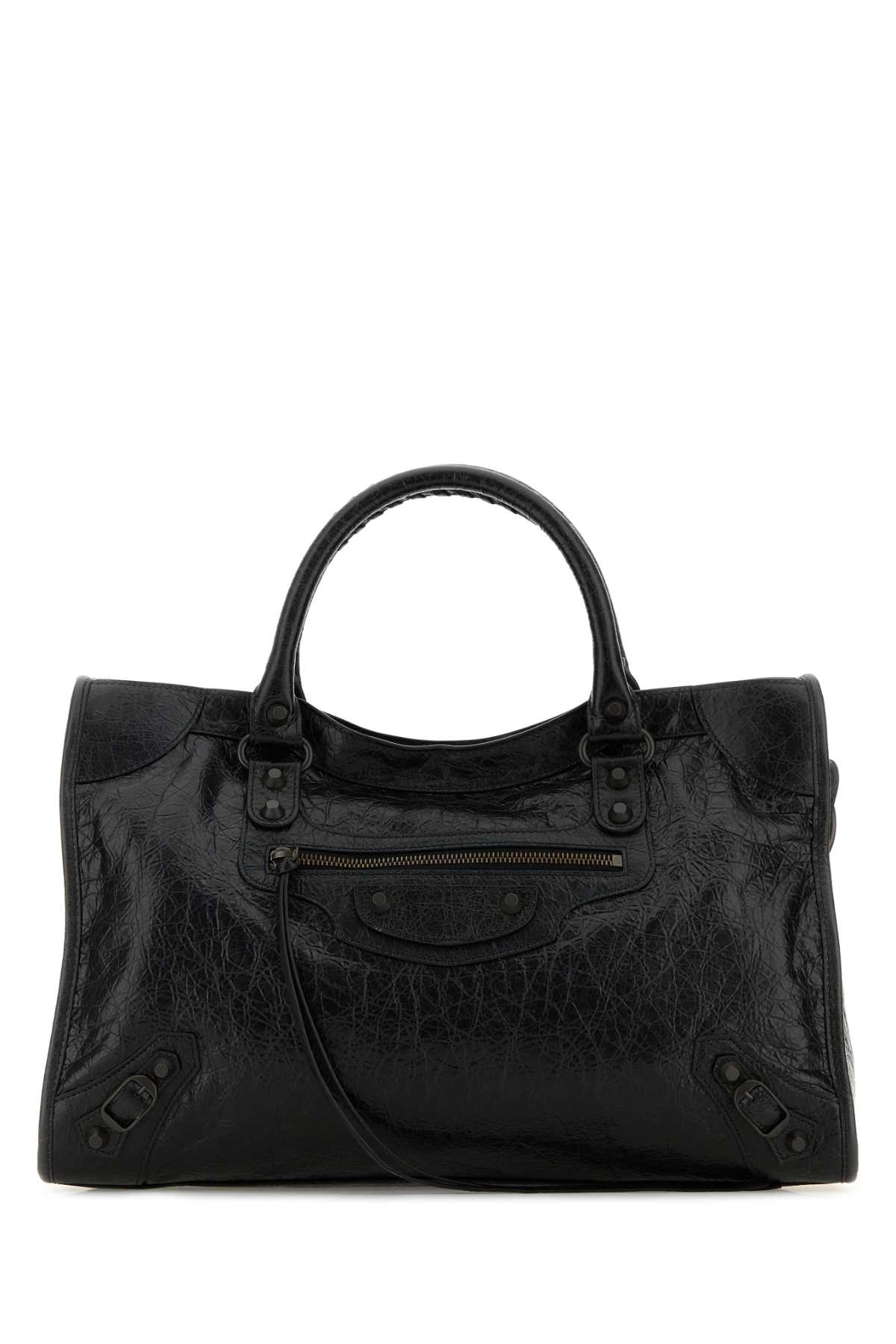 BALENCIAGA BLACK LEATHER MEDIUM LE CITY HANDBAG