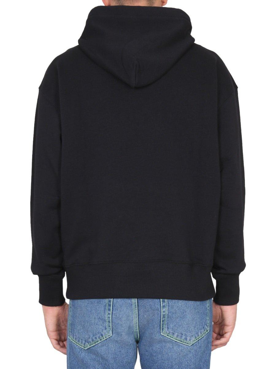 Shop Msgm Logo-printed Drawstring Hoodie In Black