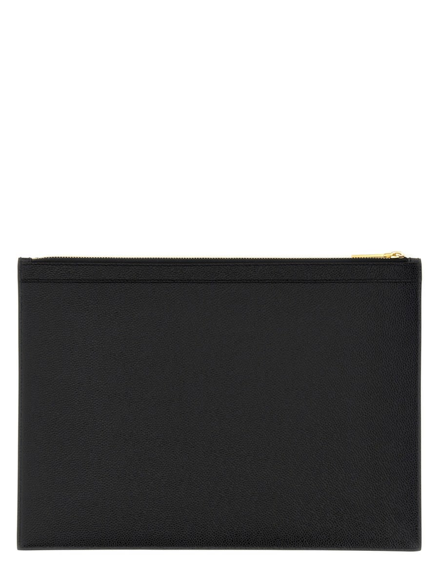 Shop Thom Browne Medium Document Holder In Black