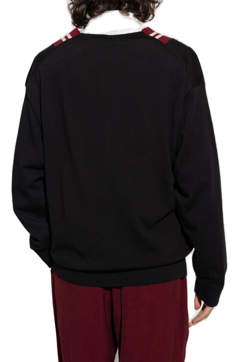 Shop Dries Van Noten V-neck Sweater In Black