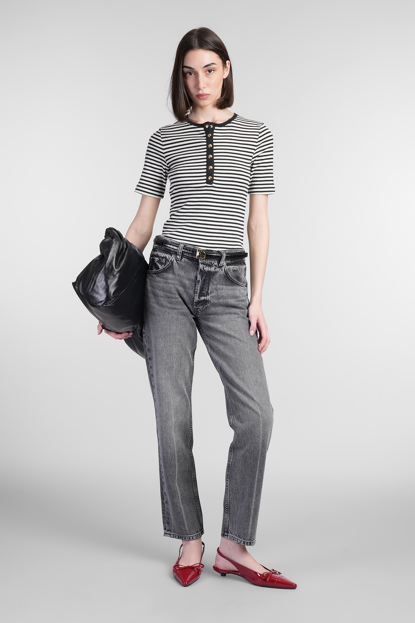 Anine Bing Kate Mid-rise Straight-leg Jeans In Gray