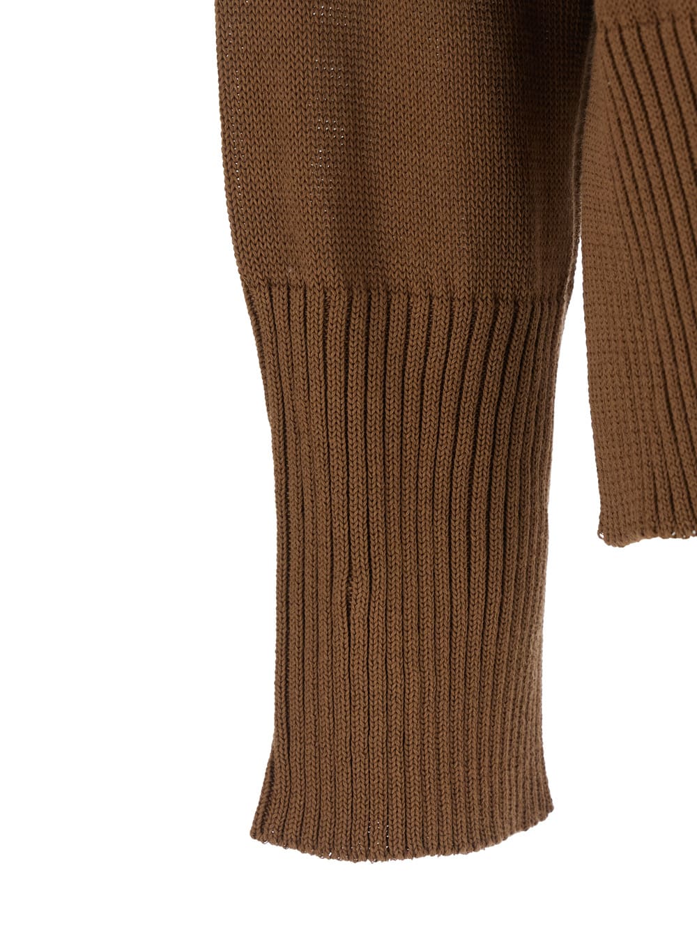 Mauro Grifoni Brown Crewneck Sweater With Ribbed Trims In Cotton Woman In Brown