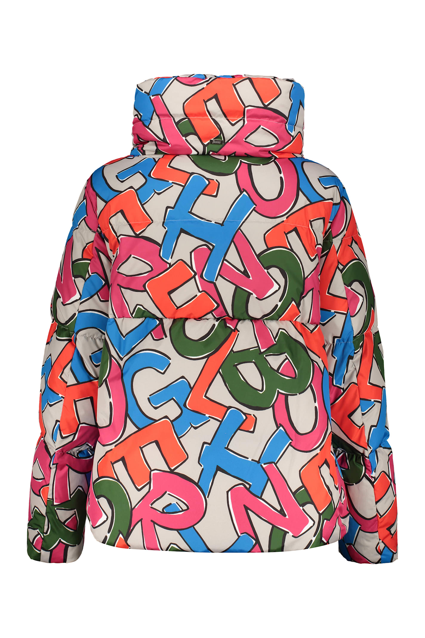 Shop Herno Short Down Jacket In Multicolor