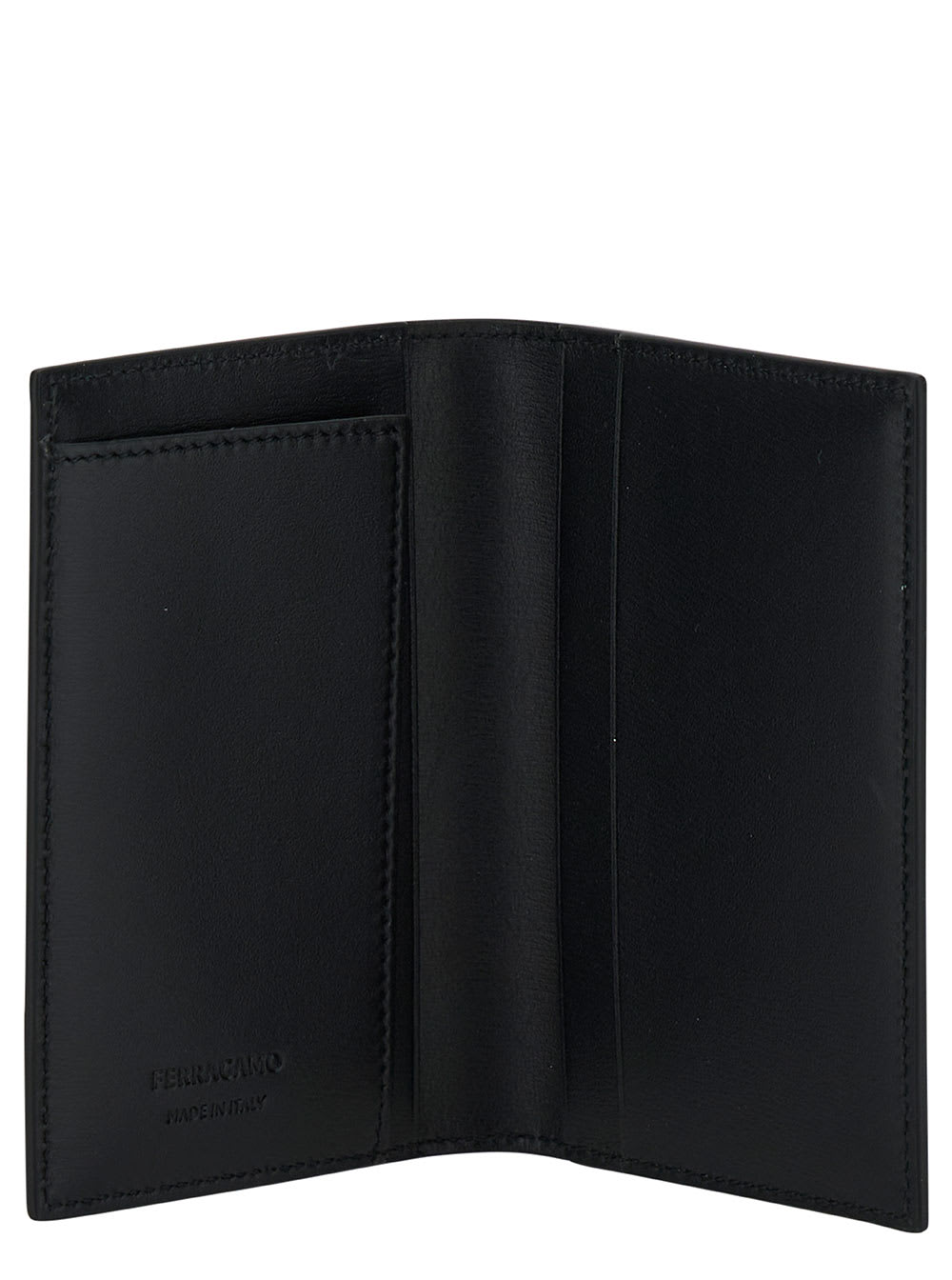 Shop Ferragamo Black Card Holder With Logo In Leather Man