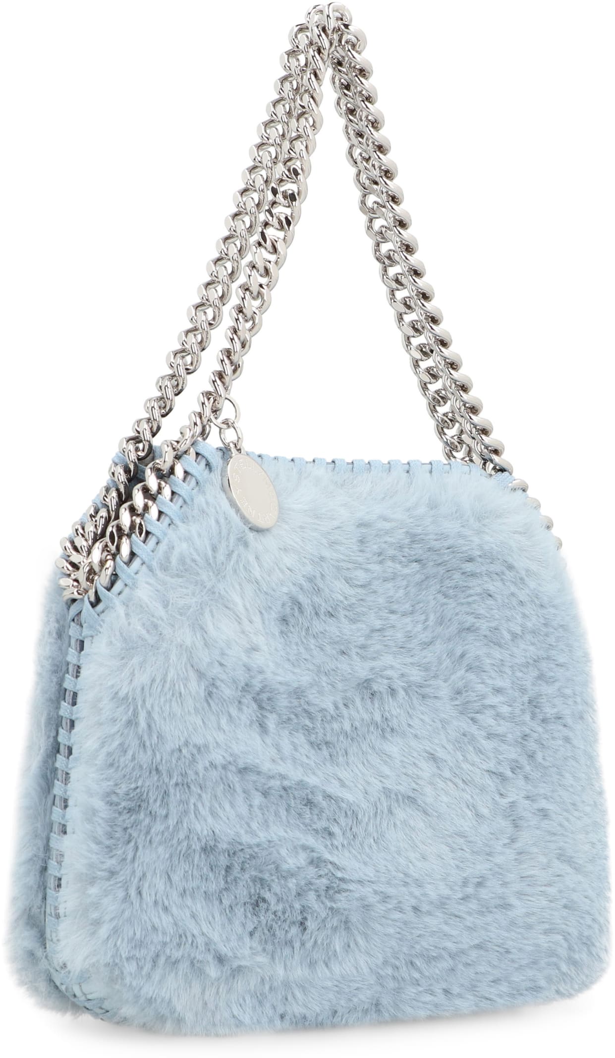 Shop Stella Mccartney Falabella Mini Tote Bag In Light Blue