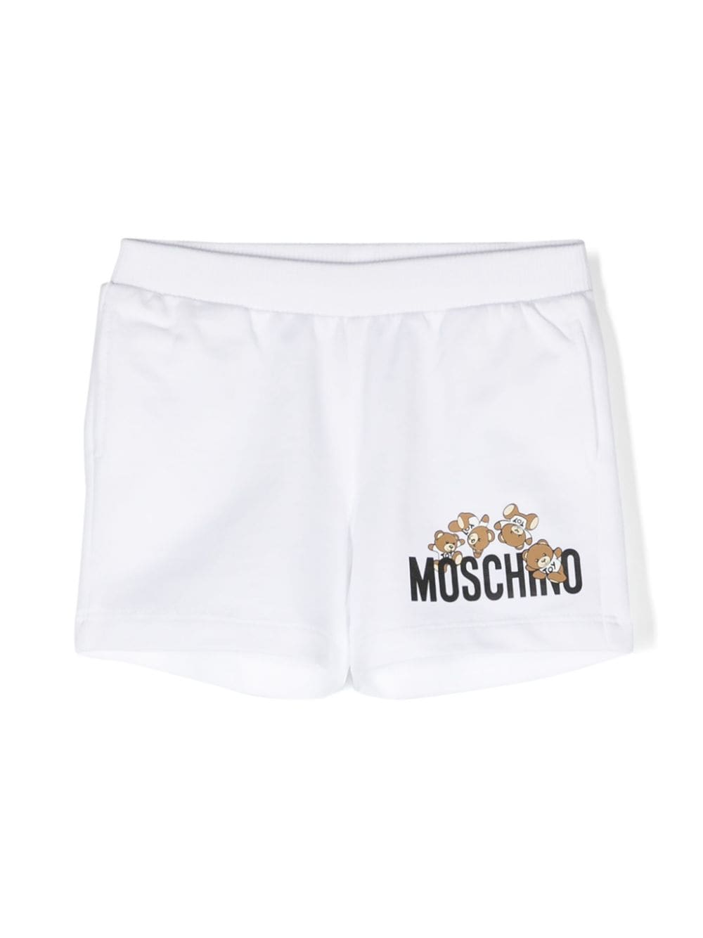 Moschino Kids' Shorts Con Stampa Teddy Bear In Bianco