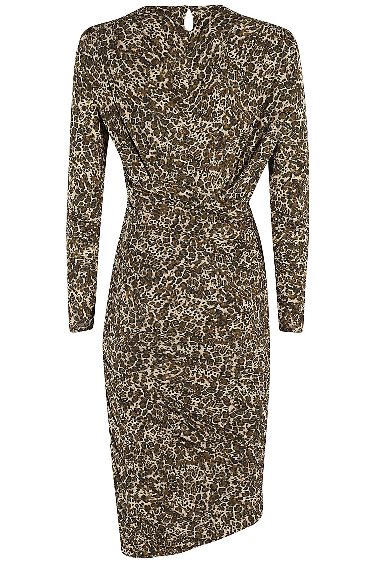Isabel Marant Regular Fit Wrap Dress With Long Sleeves In Bw Brown