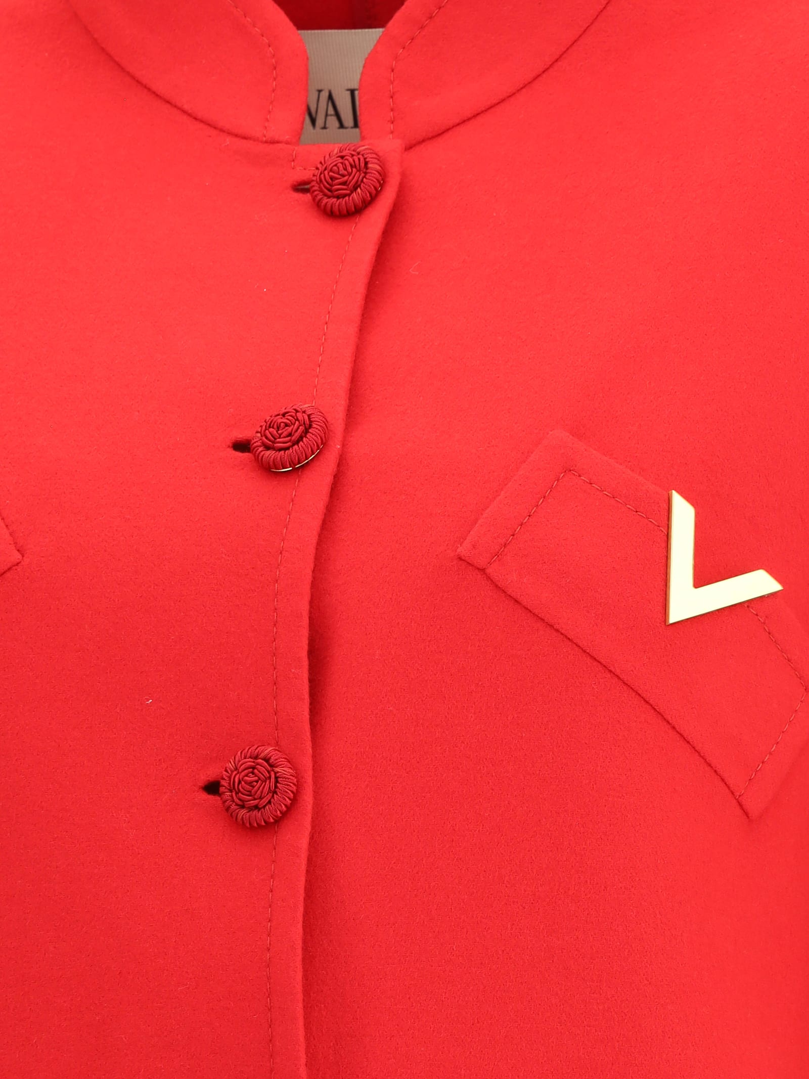 Valentino Womens Paris Embellished Regular-fit Wool And Cashmere Wool Coat In Red