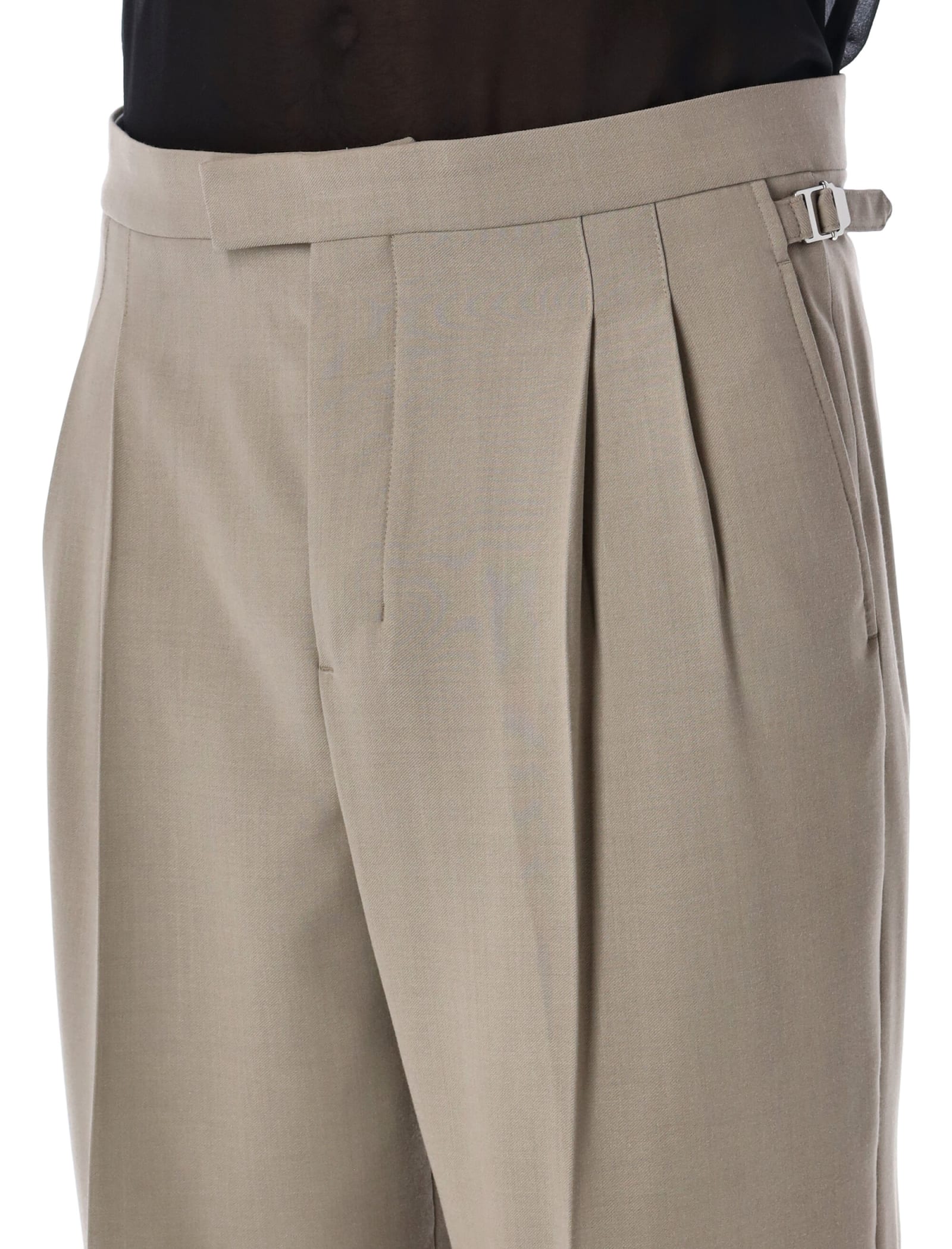 Shop Ami Alexandre Mattiussi Large Trousers In Light Taupe