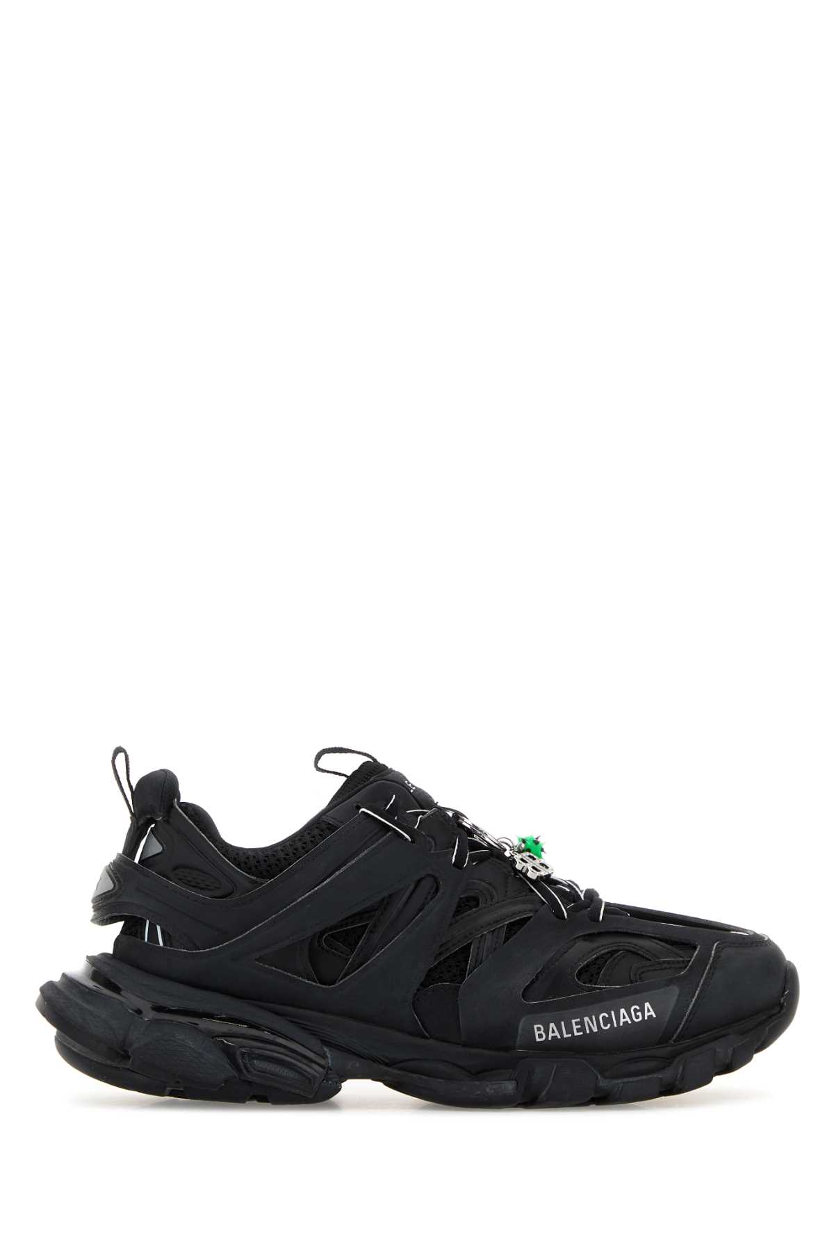 Balenciaga Black Mesh And Rubber Track Sneakers In Multi
