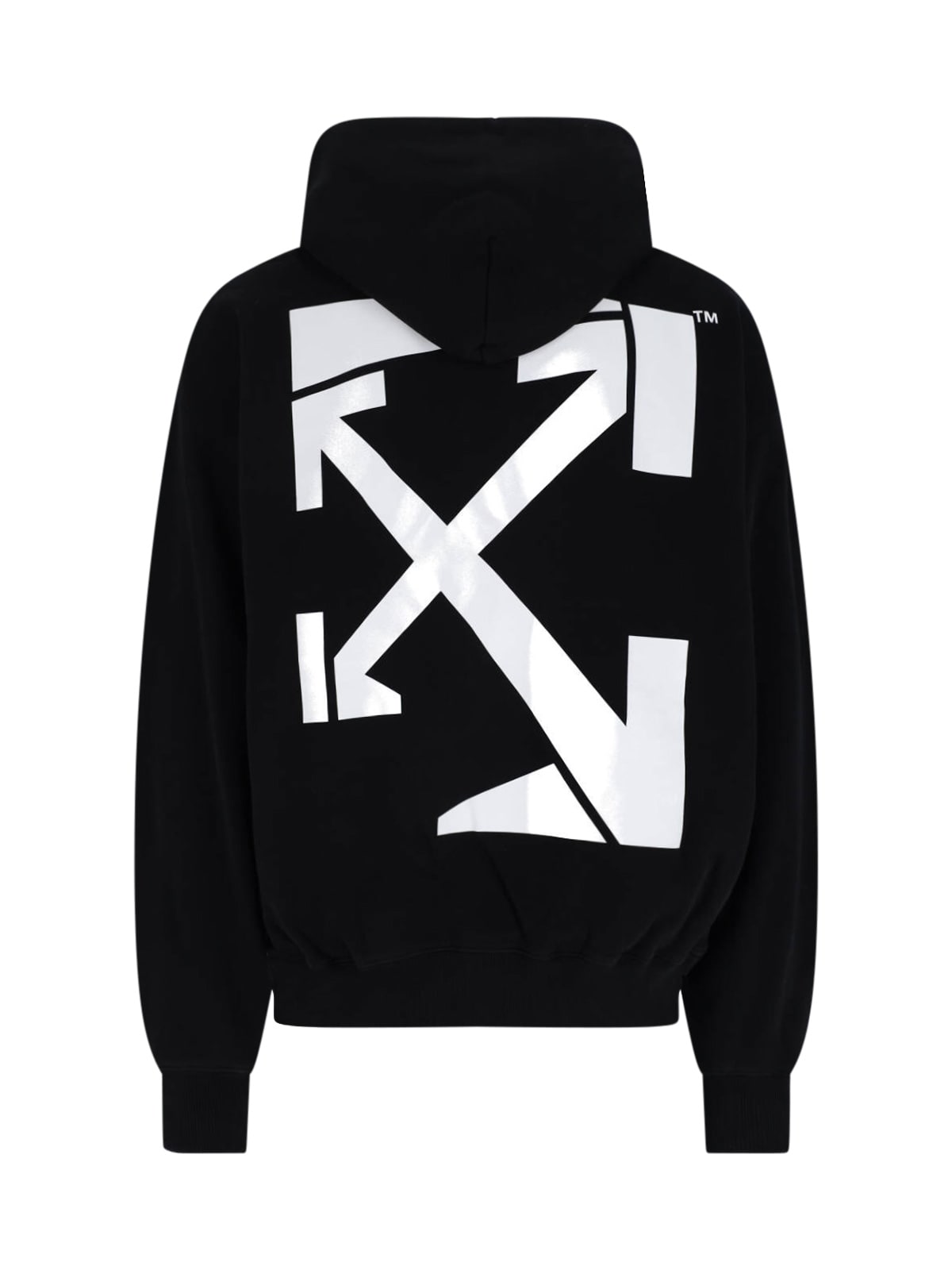 Off-white Long Sleeve Hooded Sweatshirt In Black