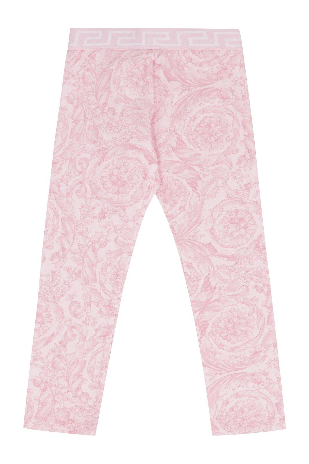 Shop Versace Barocco-printed Stretched Leggings