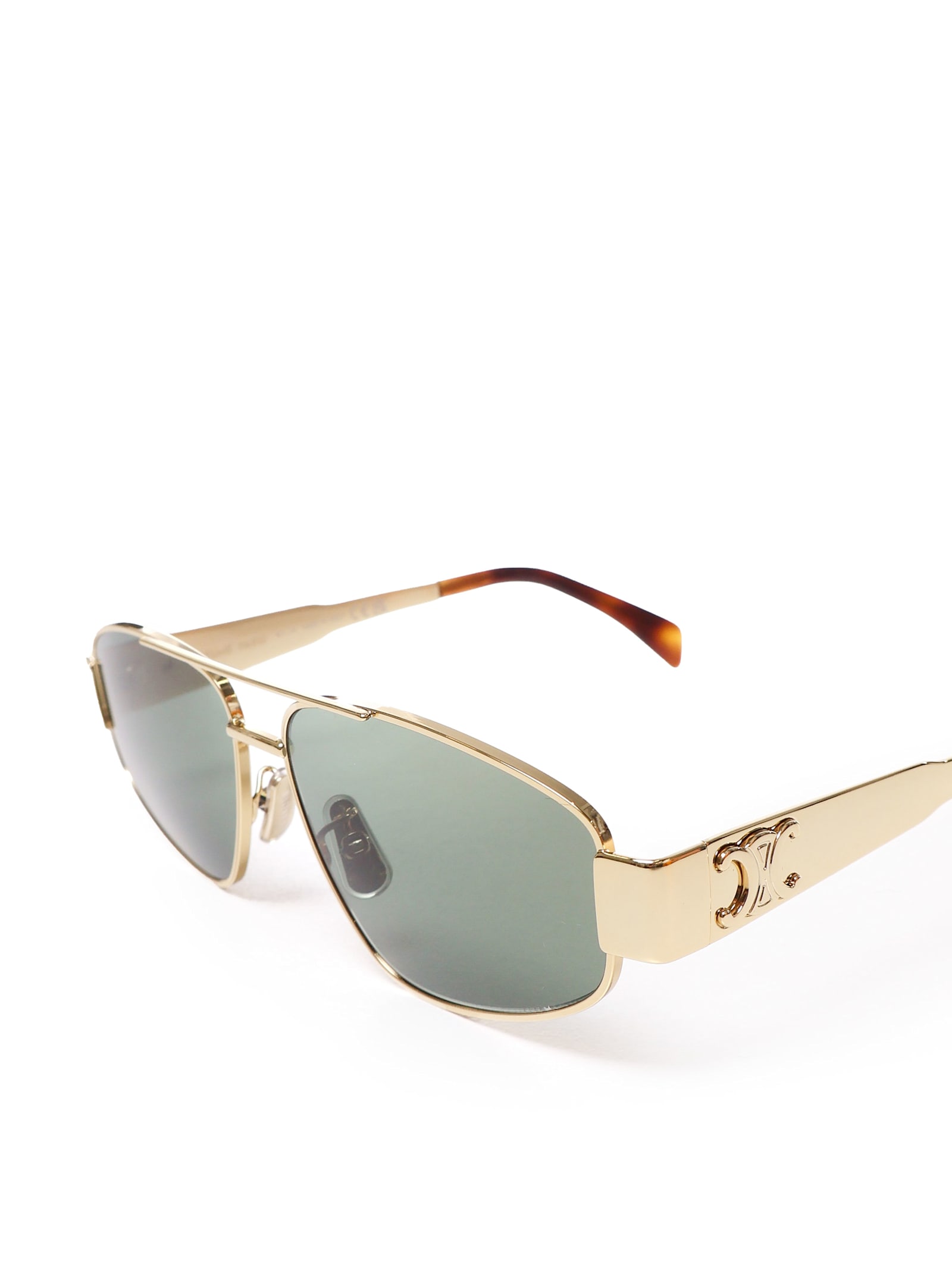 Celine Triomphe Metal 03 Metal Sunglasses In Gold