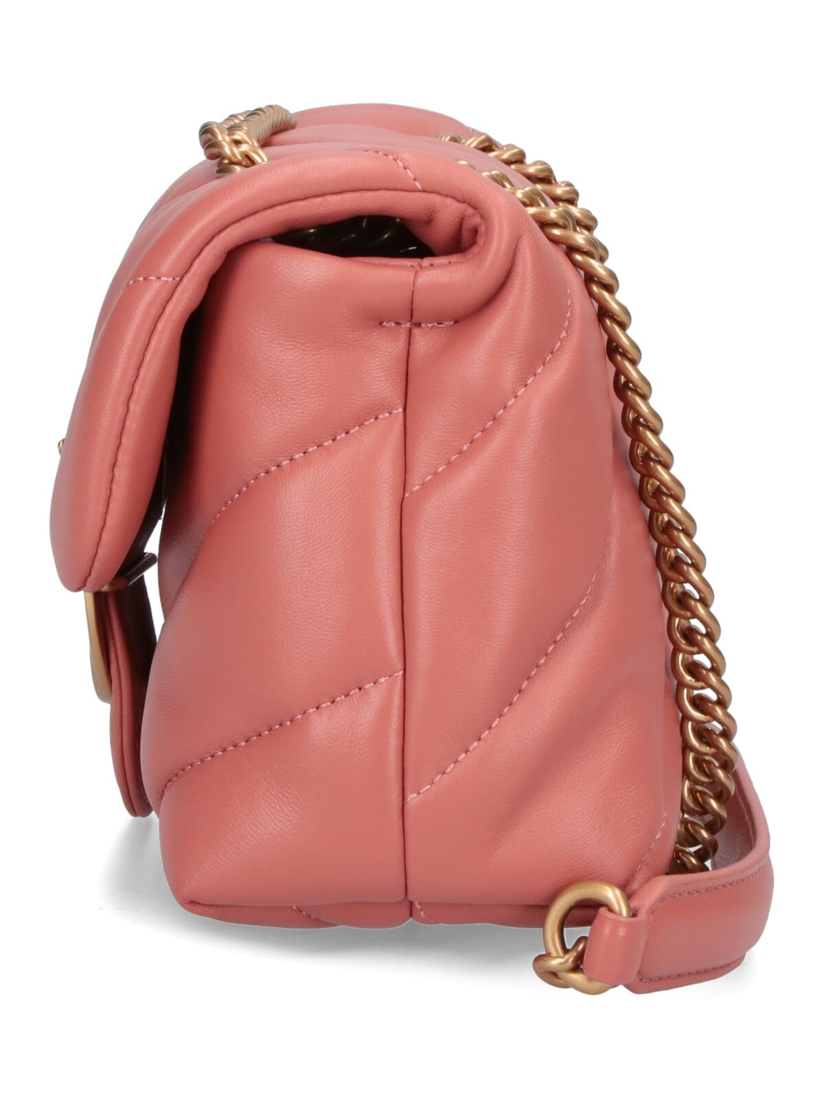 Pinko Mini Handbag With Quilted Nappa And Gold-tone Details In Pink