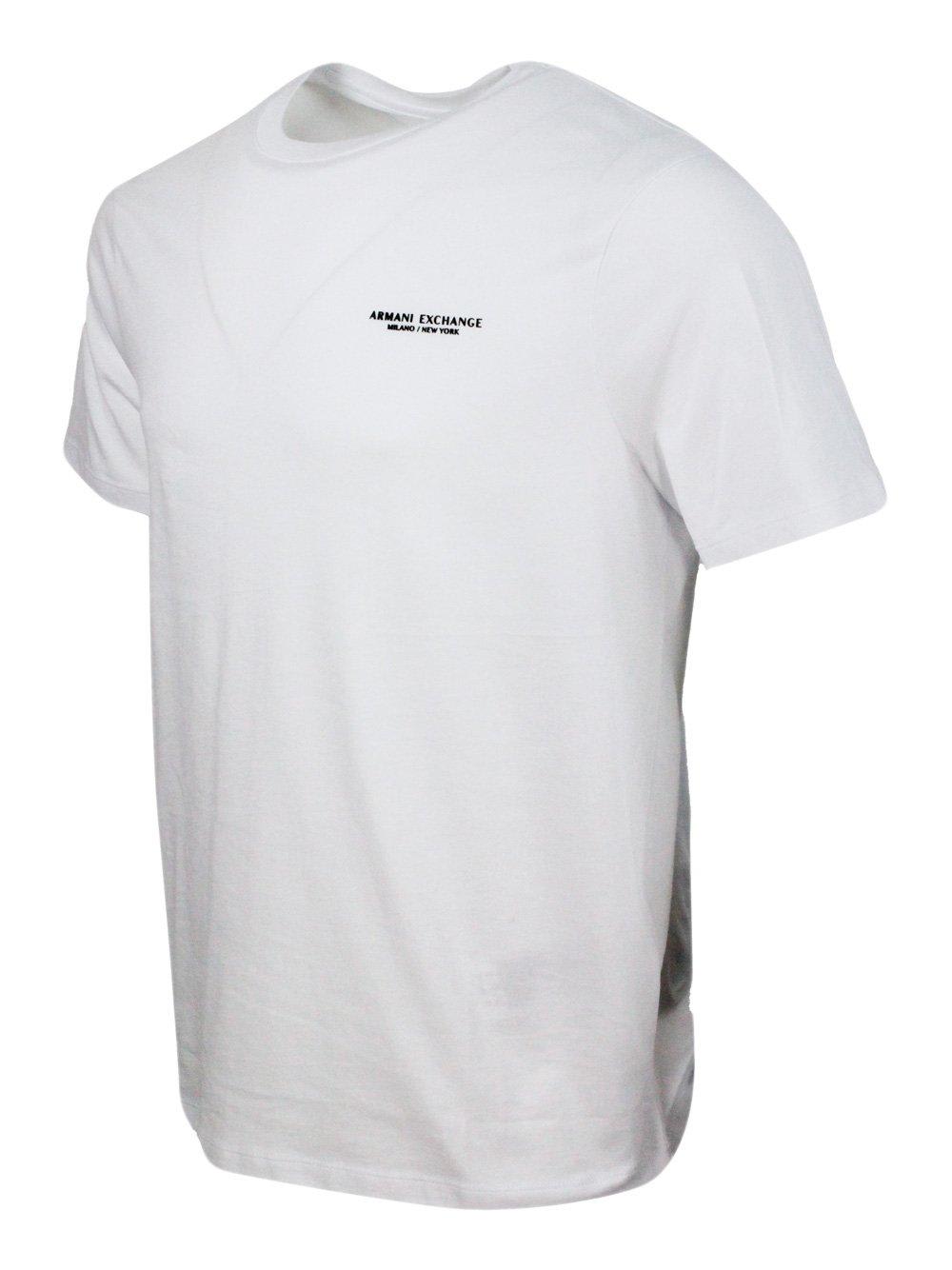 Shop Armani Collezioni Logo-printed Crewneck T-shirt In White