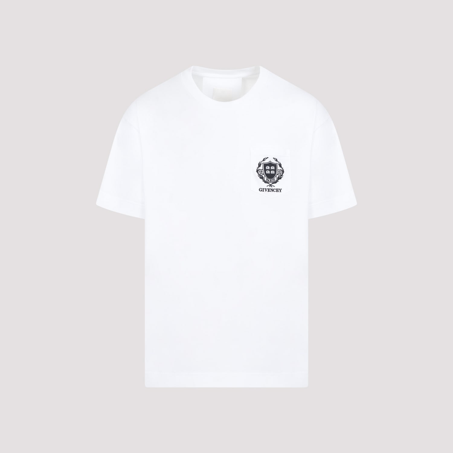 Shop Givenchy Casual Short Sleeve Front Pocket Base T-shirt In White