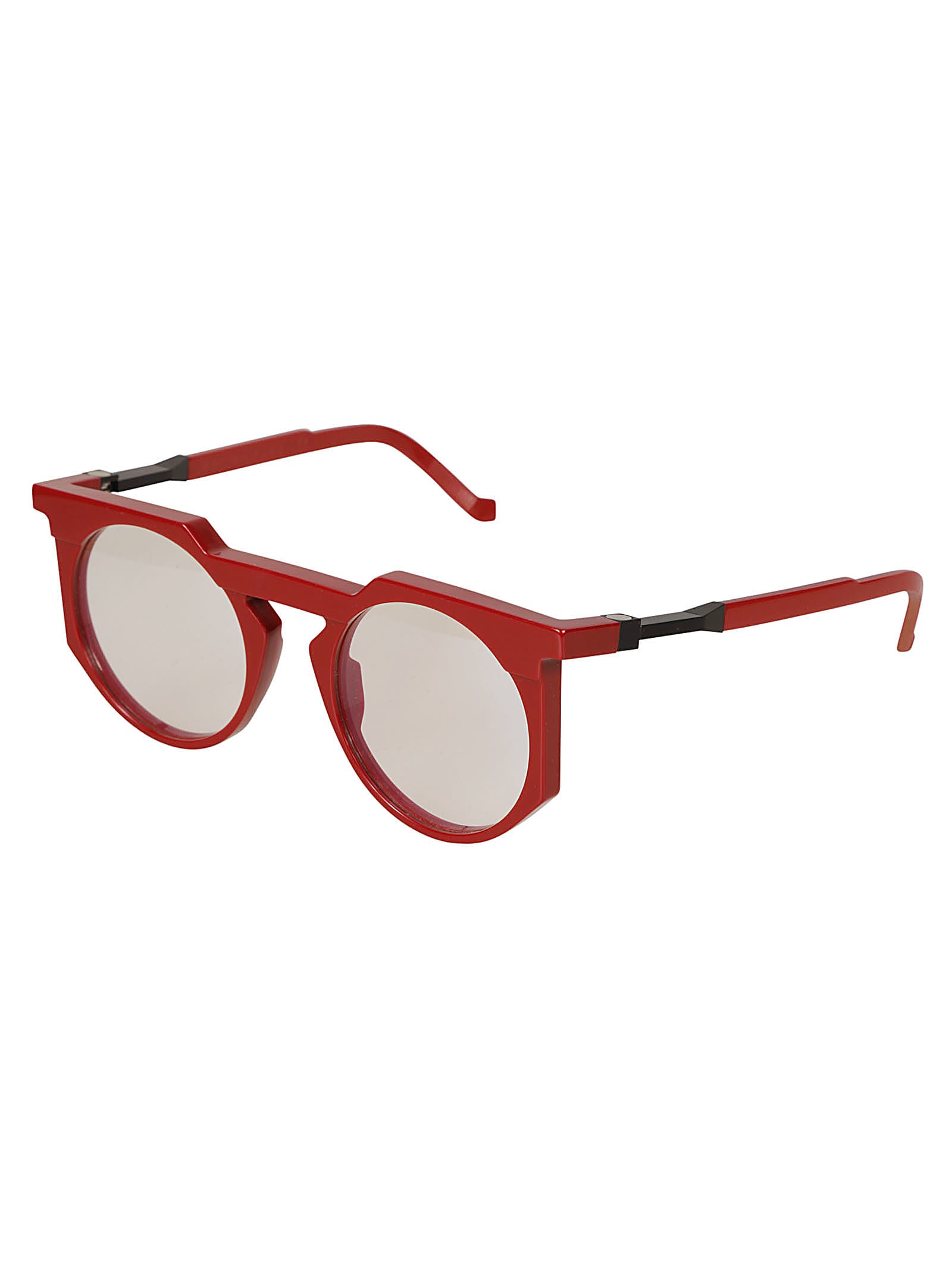 Shop Vava Clear Lens Round Frame Glasses Glasses In Red