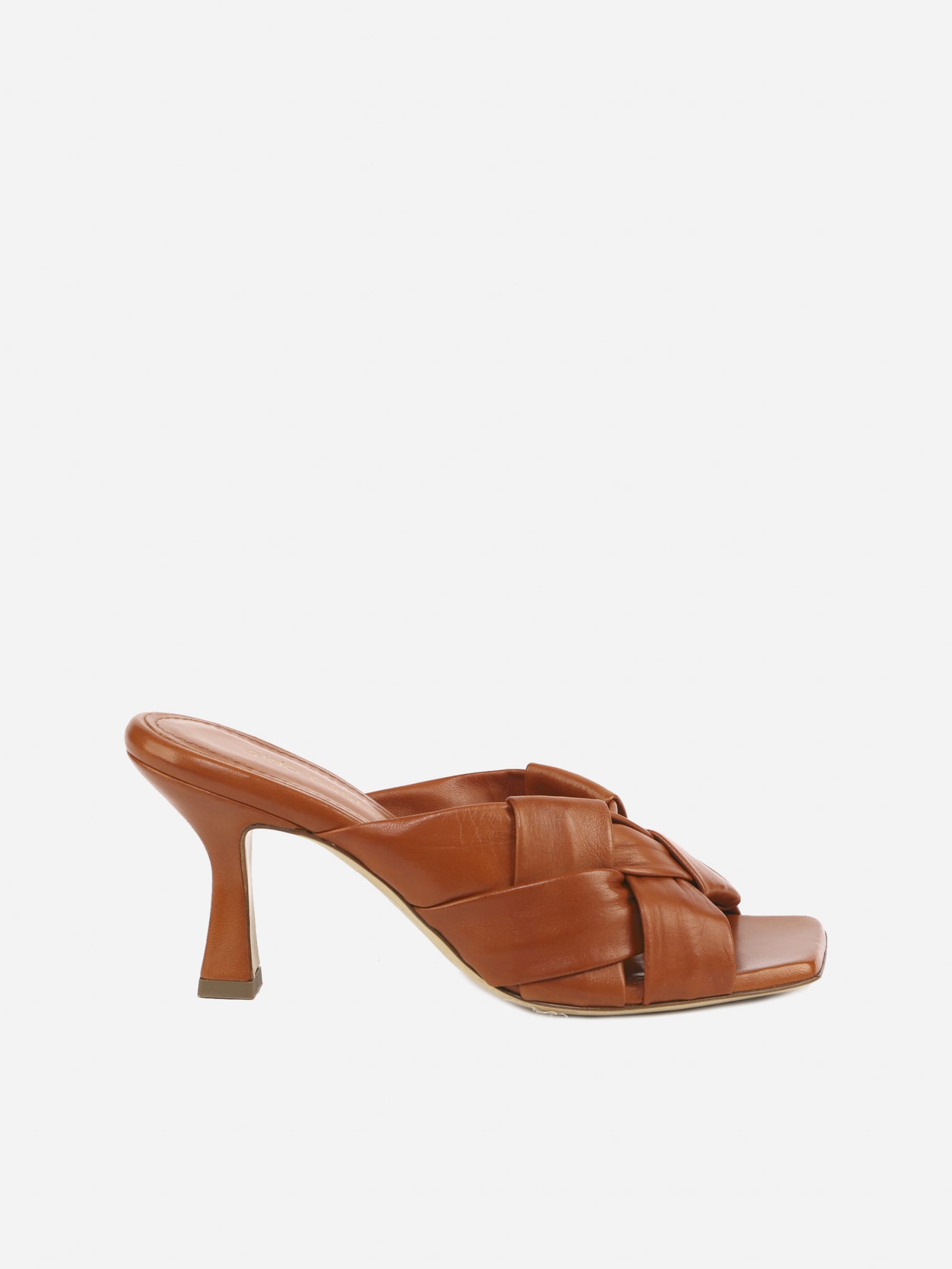Aldo Castagna Flora Sandals In Leather With Woven Pattern
