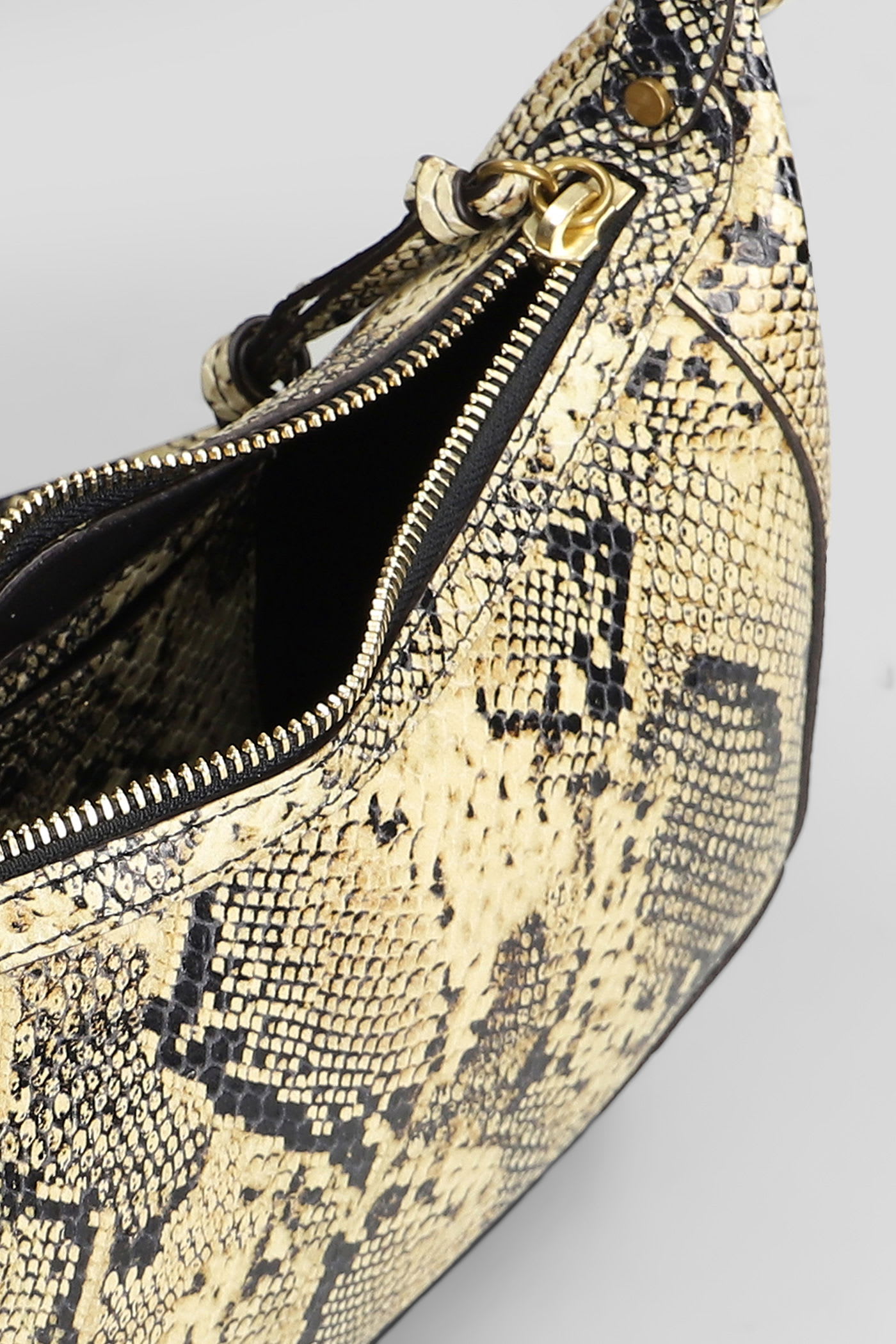 Isabel Marant Oskan Moon Shoulder Bag In Khaki Leather In Sand