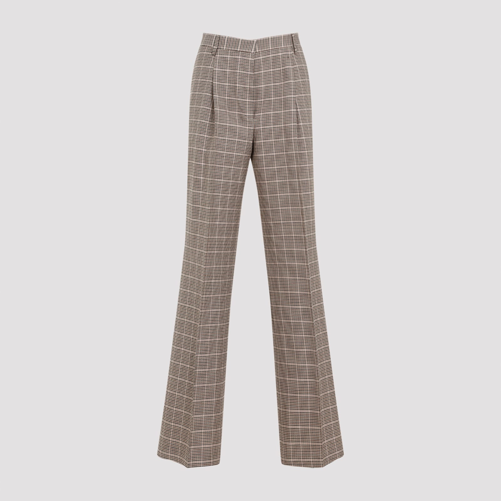 Dries Van Noten Portia Checked Pants In Beige