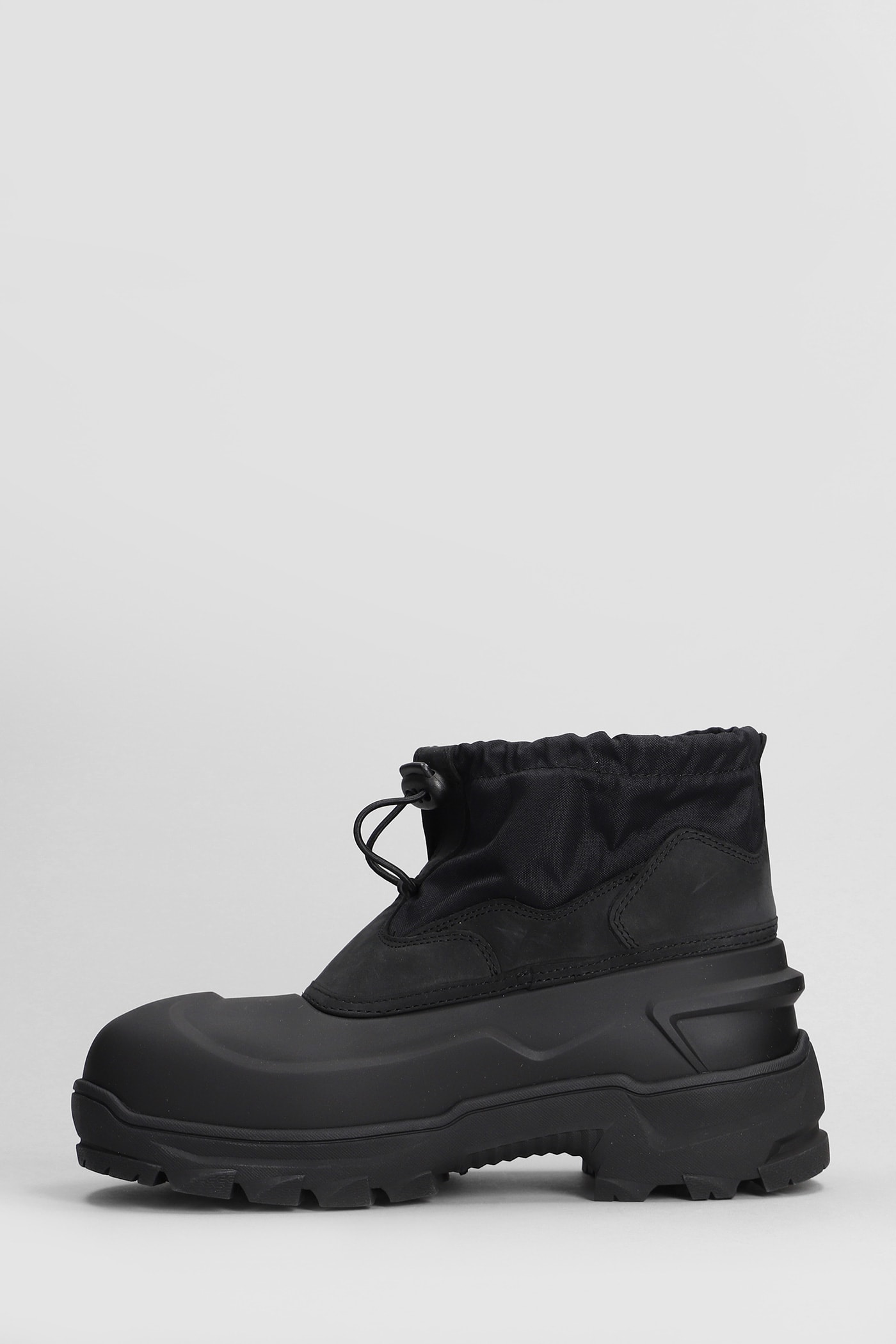 ROA LOW TOP RUBBER BOOT COMBAT BOOTS IN BLACK RUBBER/PLASIC 