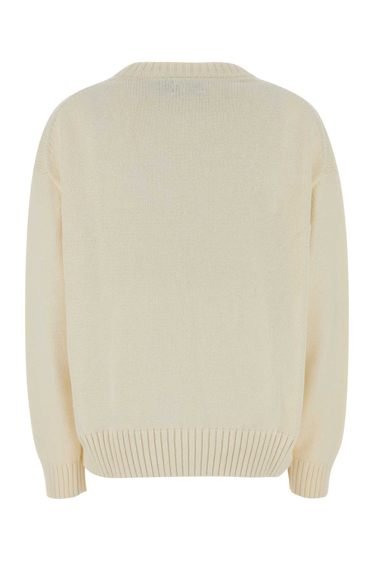 Polo Ralph Lauren Ivory Cotton Sweater In Neutral